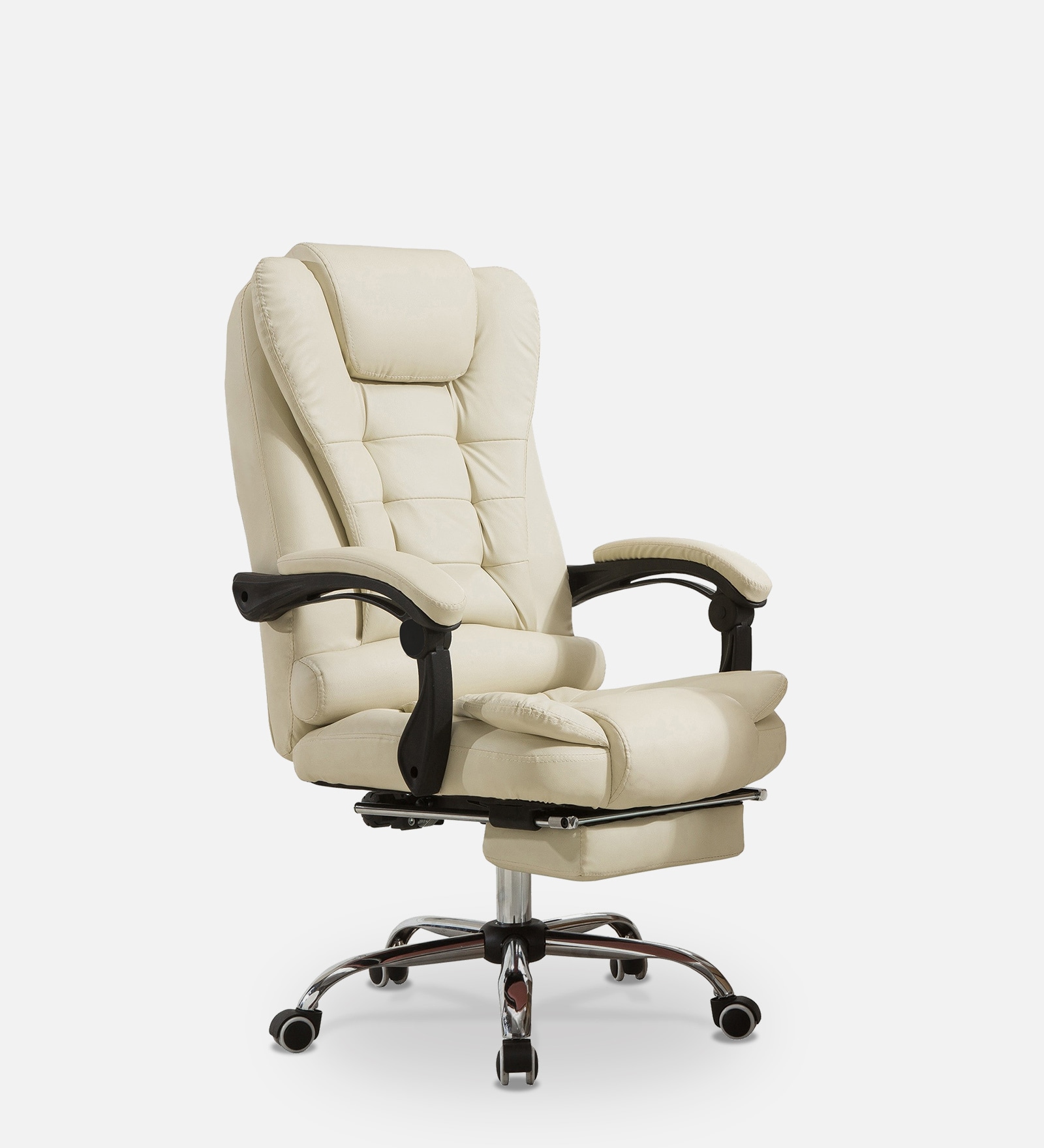 Buy Manager Office Chair with Massager & Footrest in Beige Colour at 30