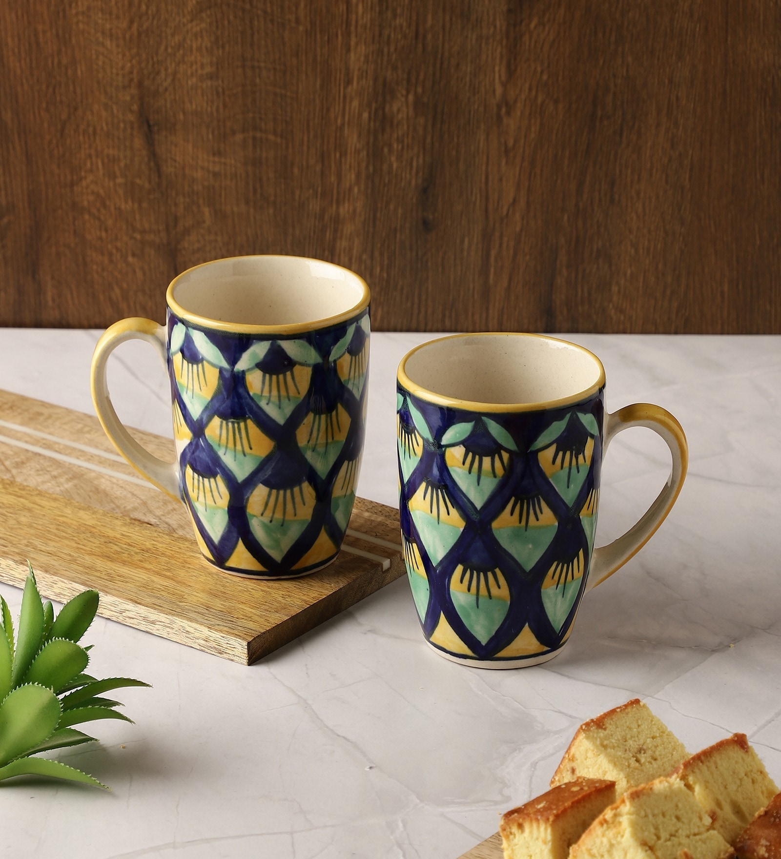 Mandal Print 270ml Multicolour (Set of 2) Ceramic Coffee Mug