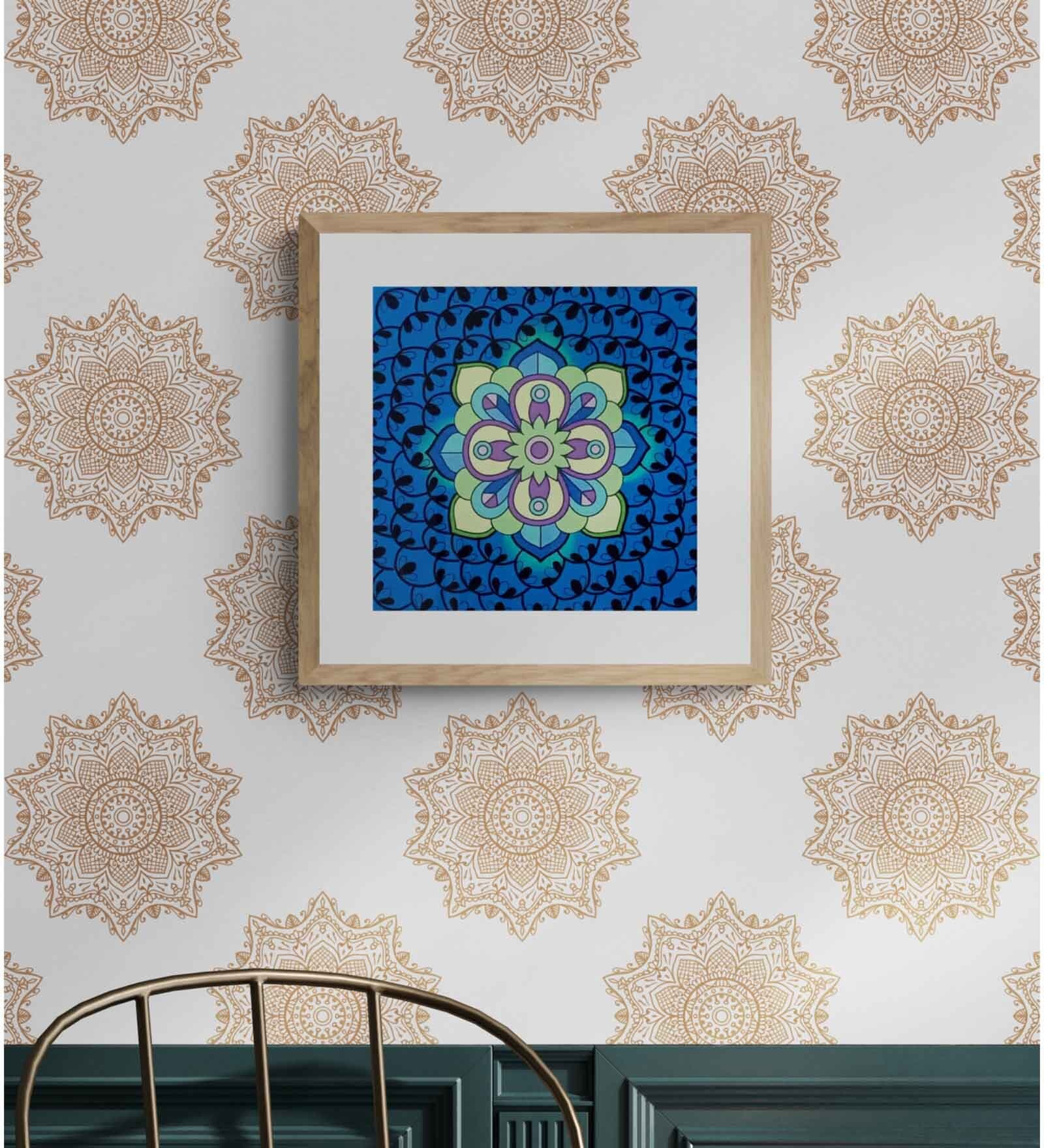 Mandala Handmade Acrylic Paint On Canvas Unframed