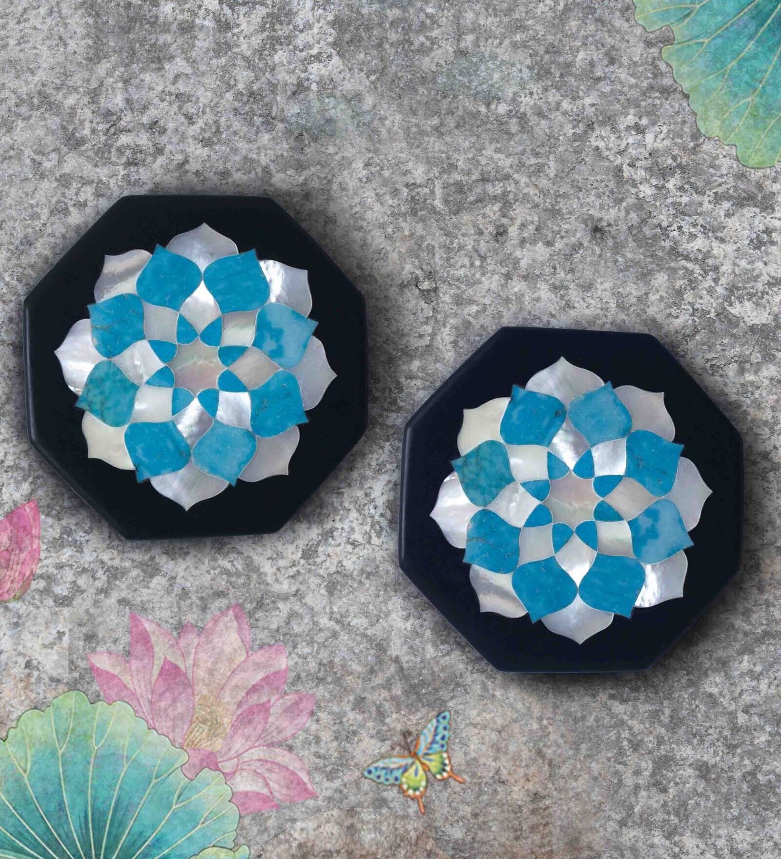 Buy Mandala Inlay (Set of 2) Marble Coaster by Kainaat Design at 10% ...