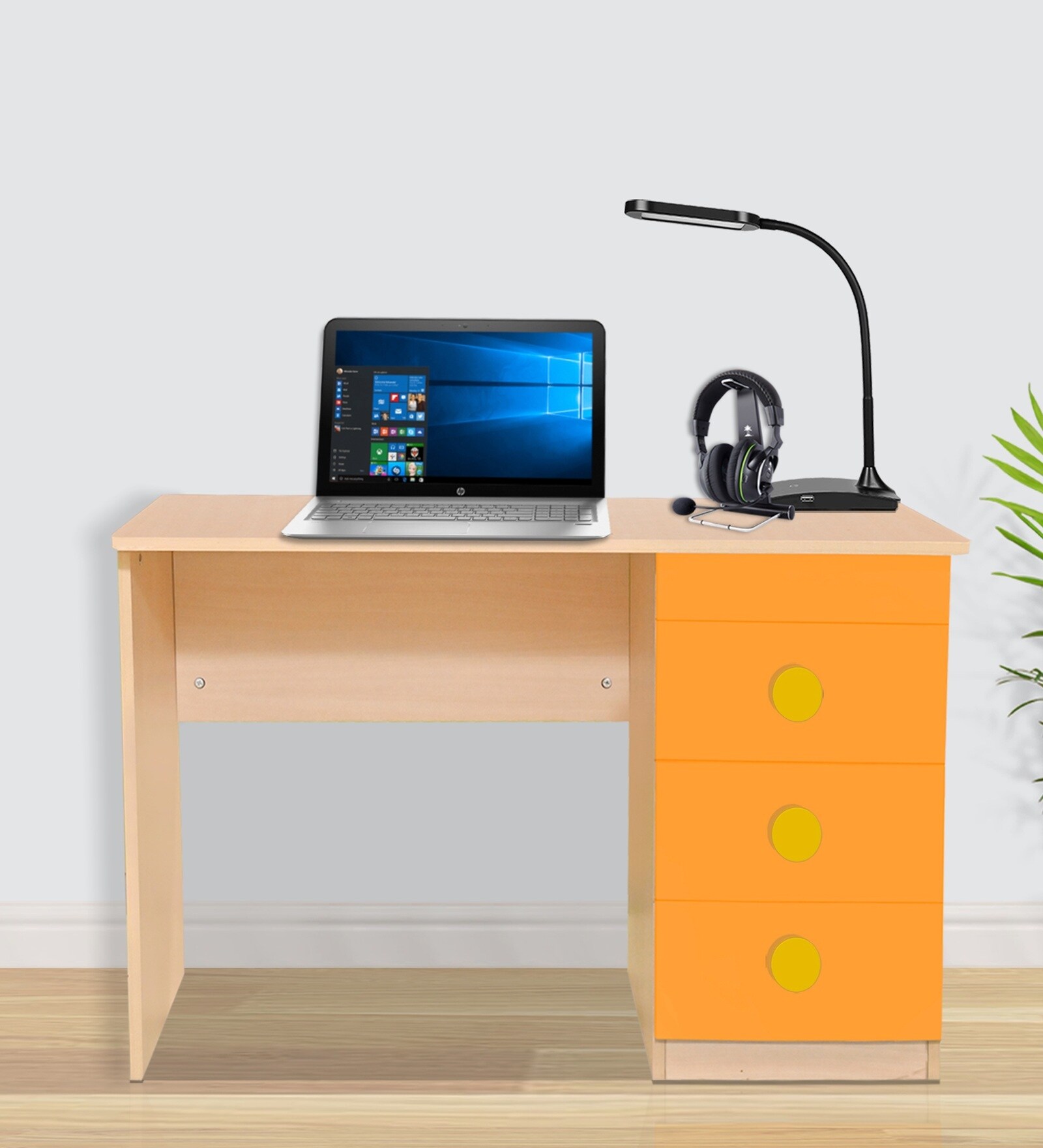 Mandarin Kids Study Table In Orange Colour