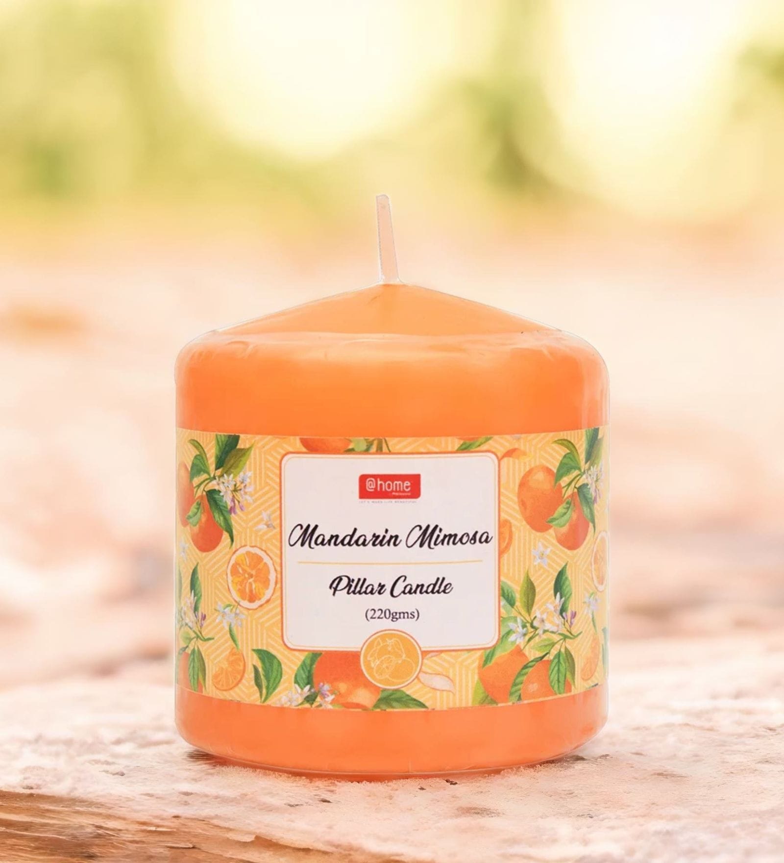 Mandarin Mimosa Orange Wax Scented Pillar Candle