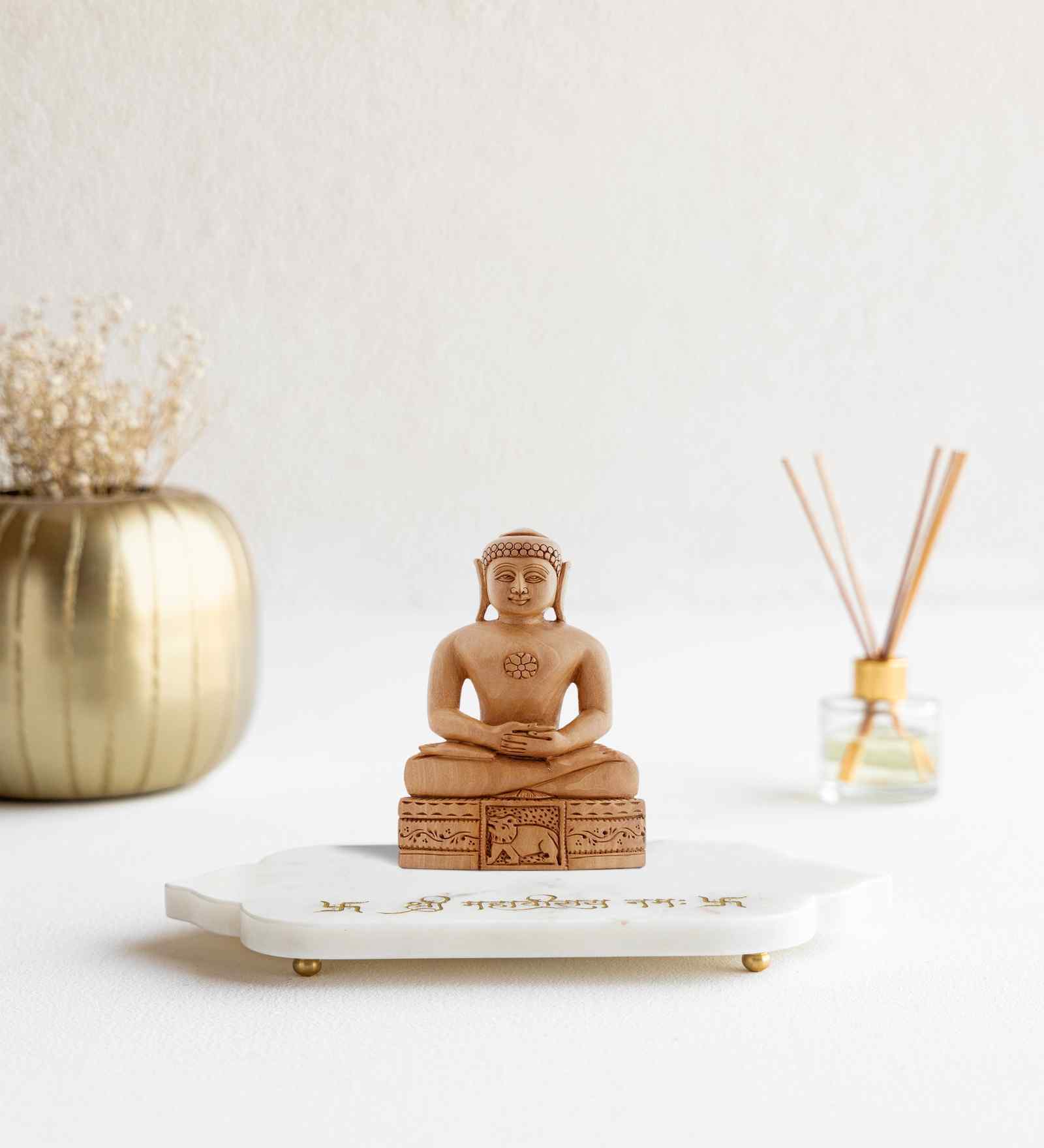 White Marble Mahaveer Mandir Tray