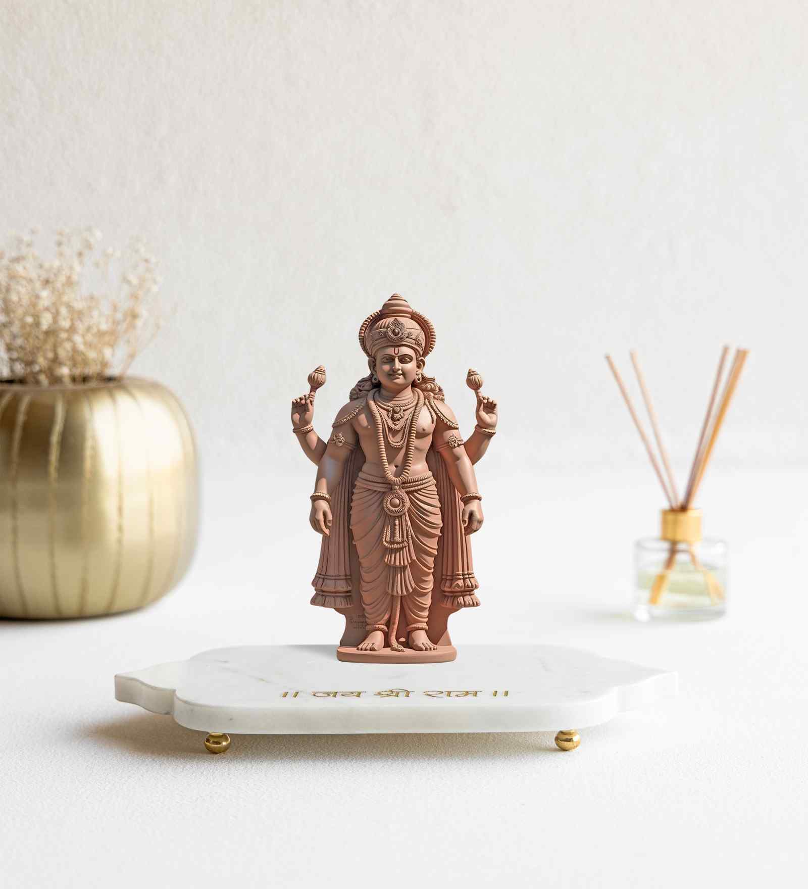 White Marble Ram Mandir Tray