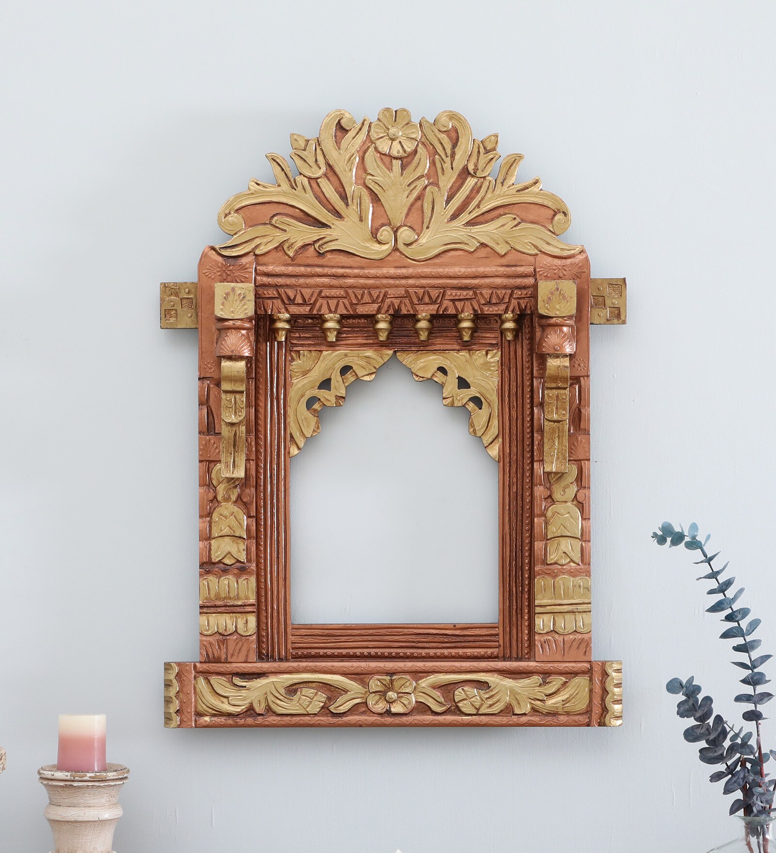 Copper Mango Wood Jharokha
