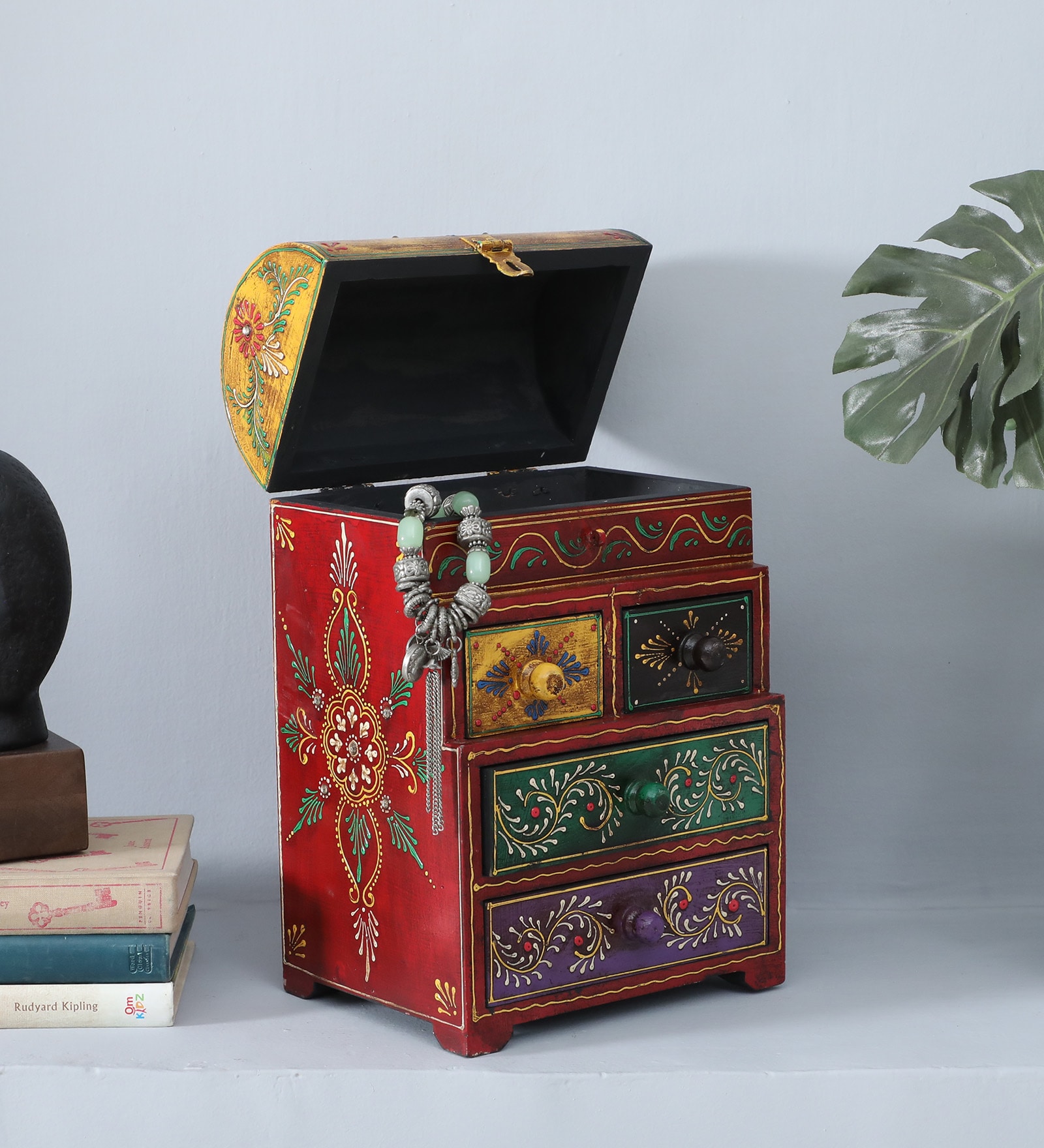 Mango Wood Multicolour Wooden Drawer Chest