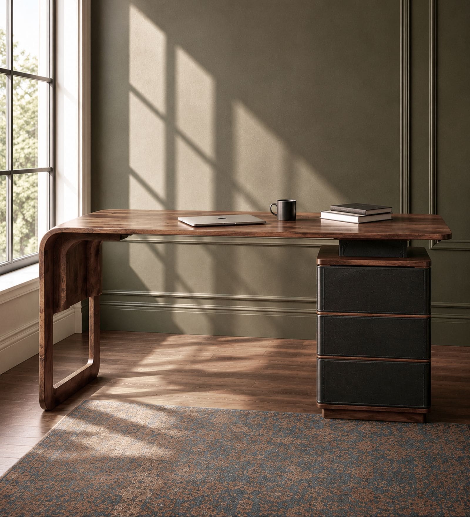Manor Office Desk In Mango Wood Finish