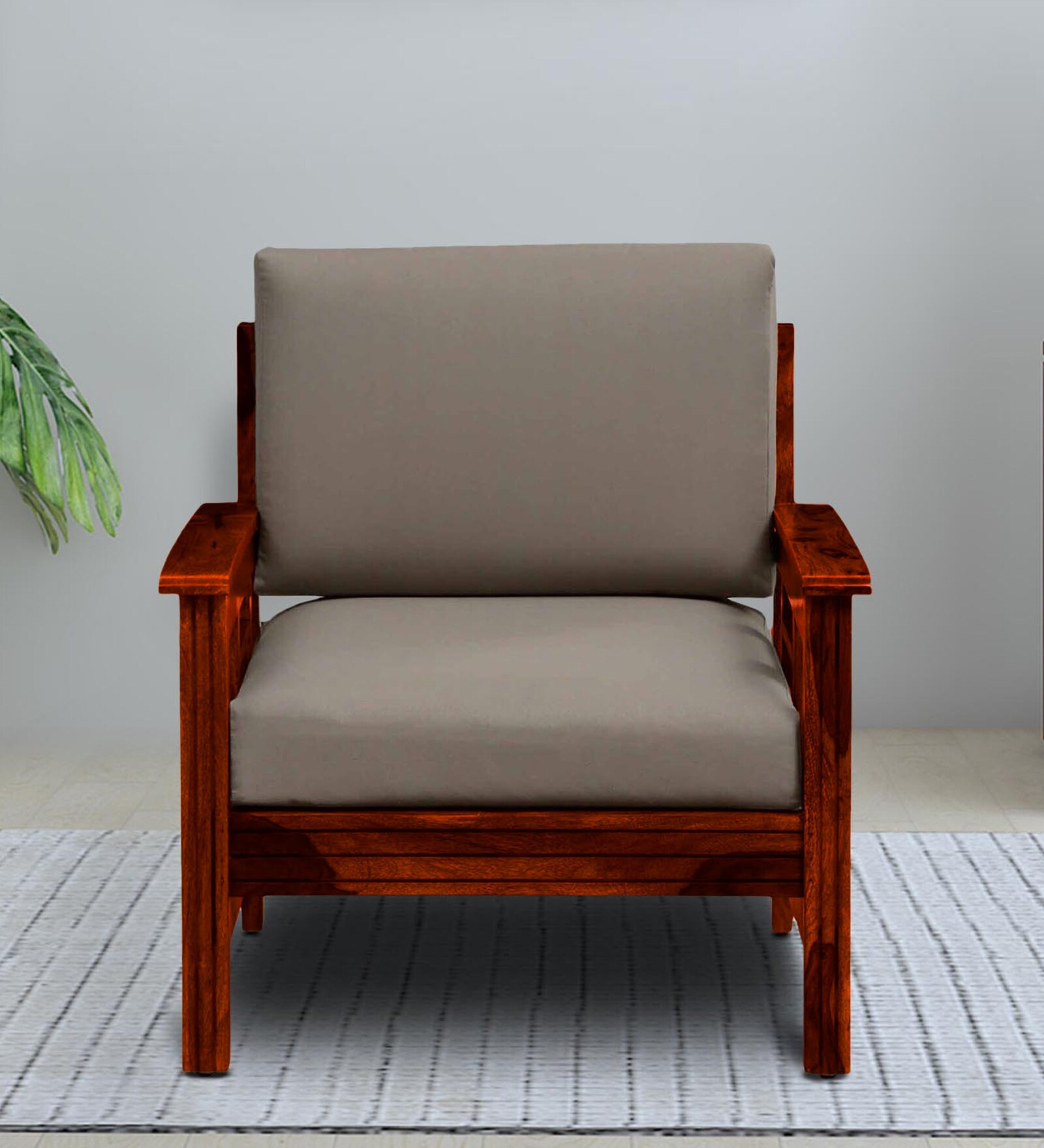 Buy Mantua Sheesham Wood 1 Seater Sofa In Honey Oak Finish at 8 OFF by