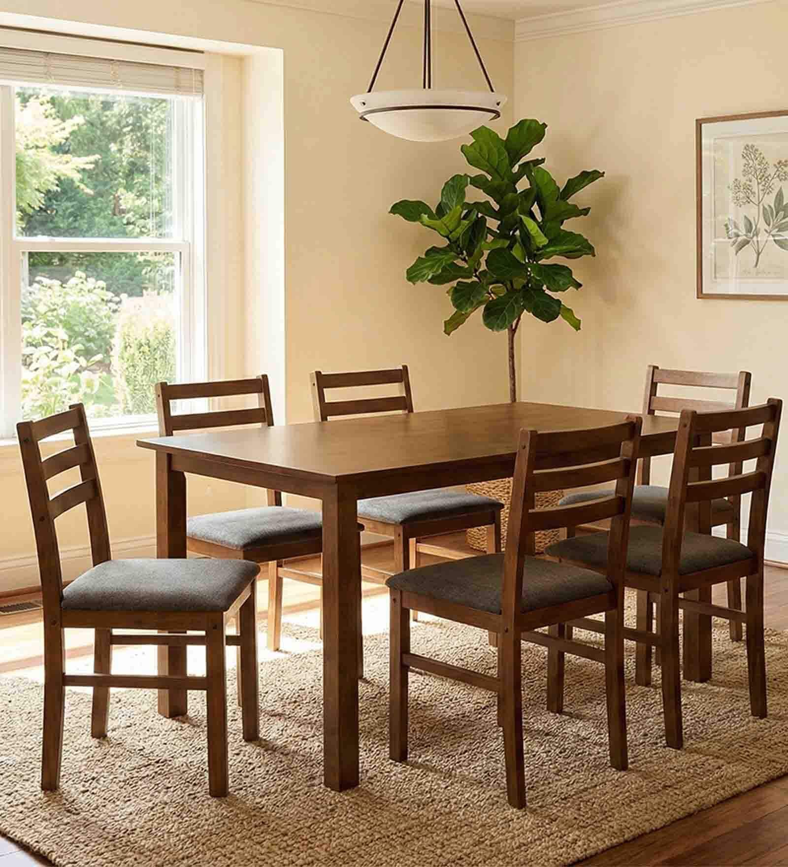 Maple Wooden 6 Seater Dining Set