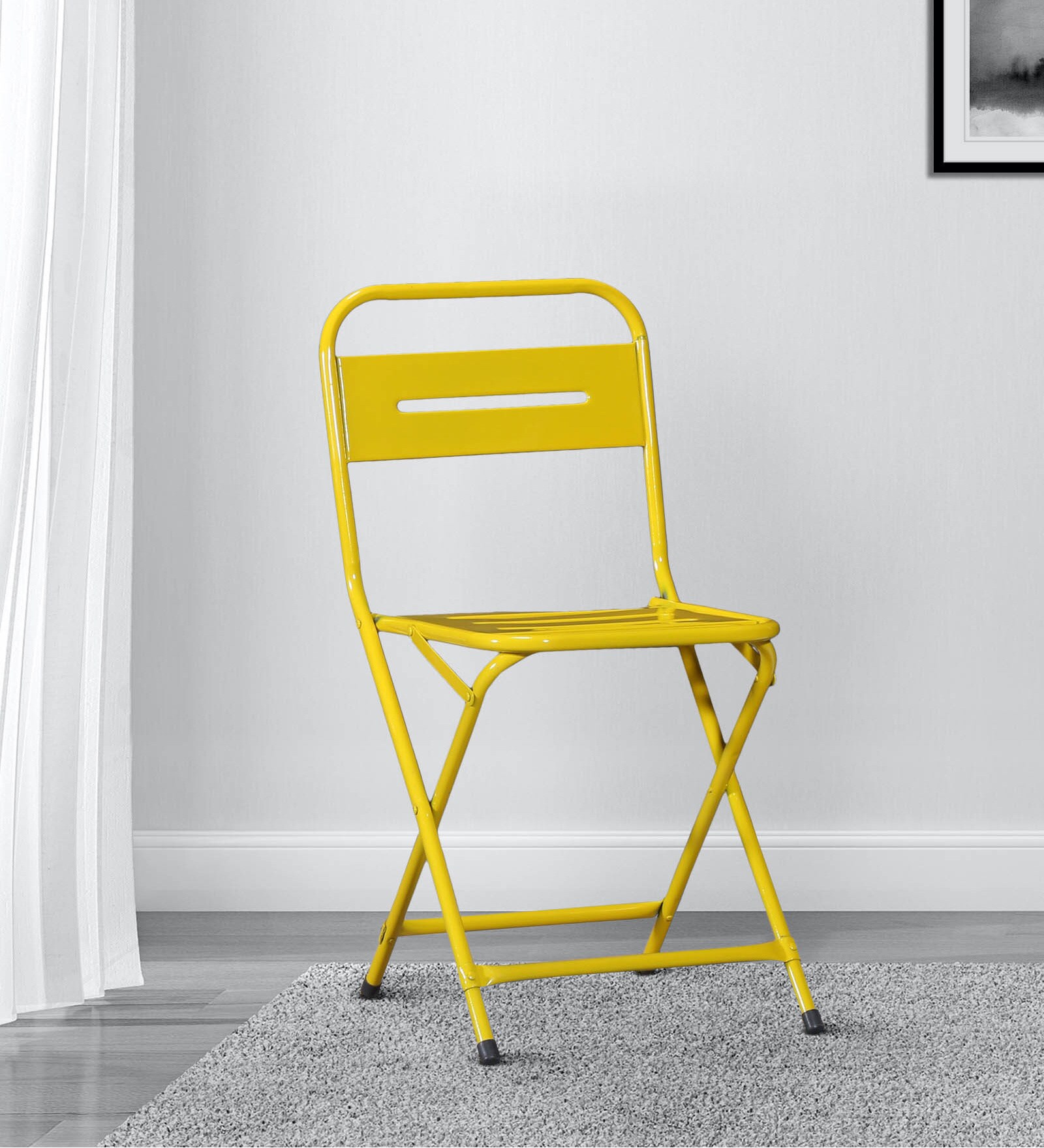 Joyce Metal Folding Chair in Yellow Colour