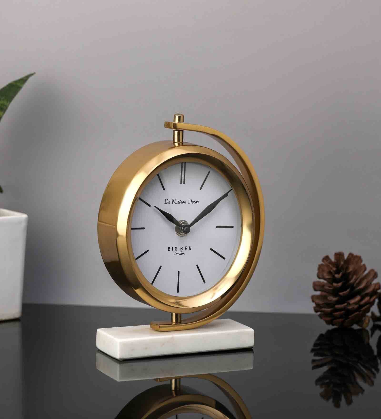 Buy Marbellic Gold Aluminium Table clock at 5 OFF by Decor de Maison