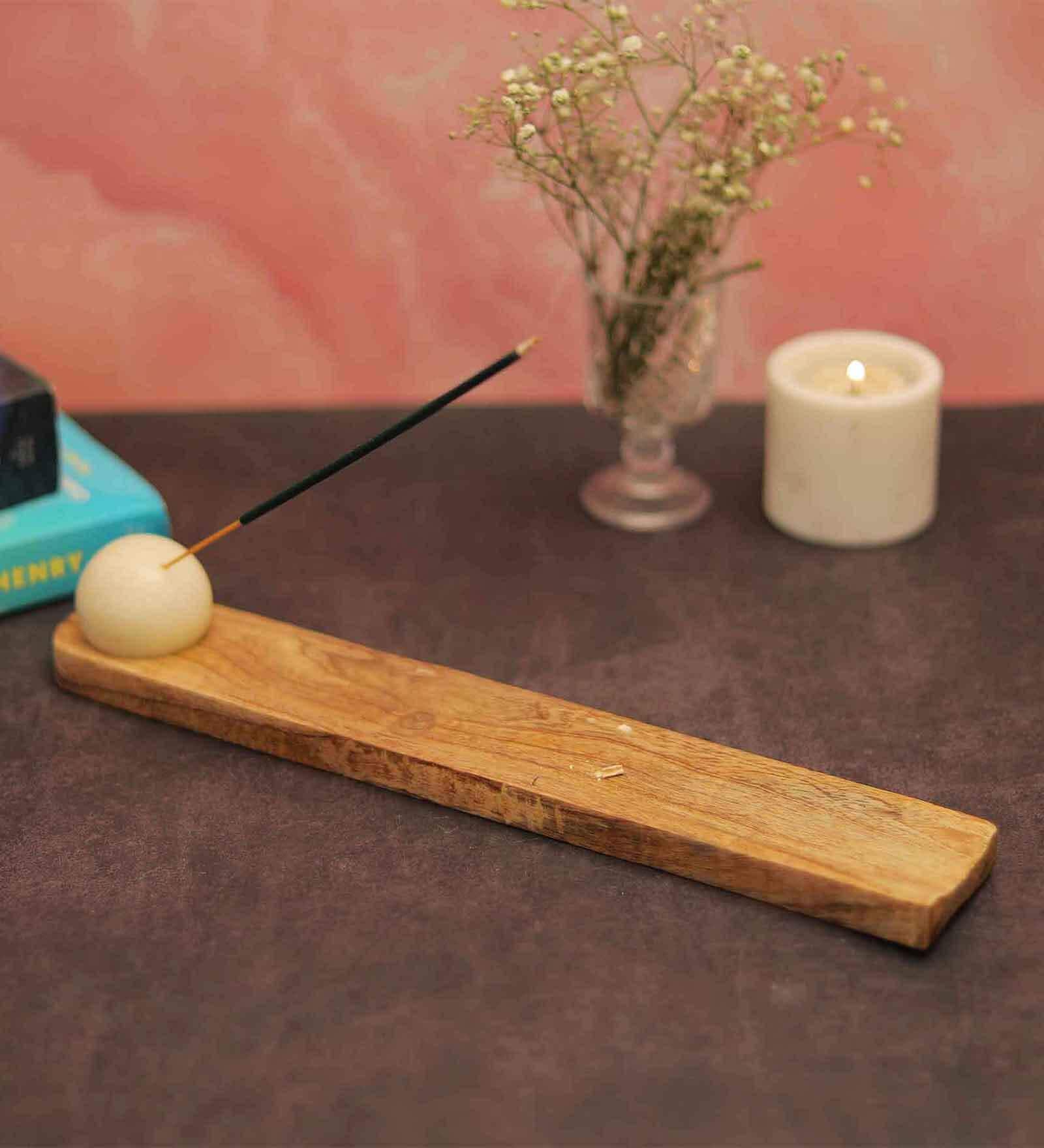 Marble & Wooden Incense Holder