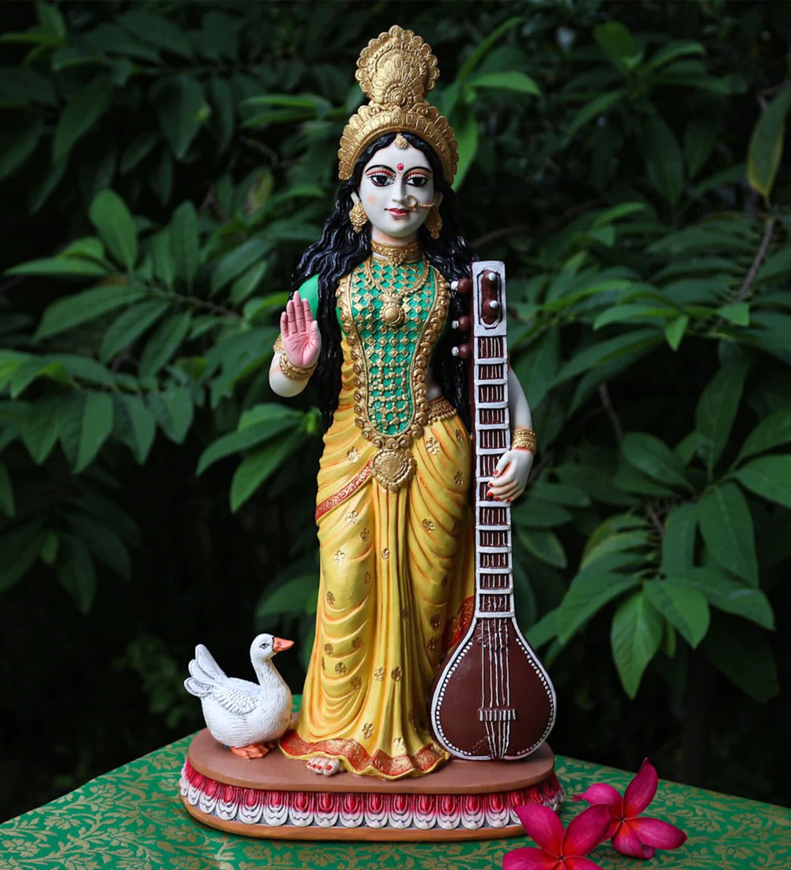 Marble Dust Saraswati Sculpture