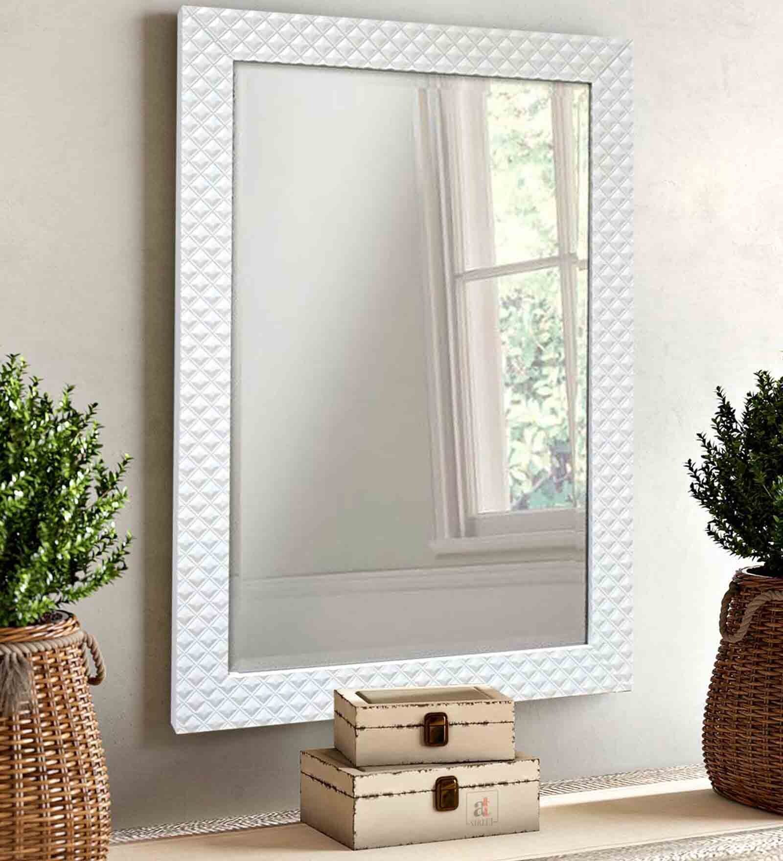 White MDF Difficult Wall Mirror