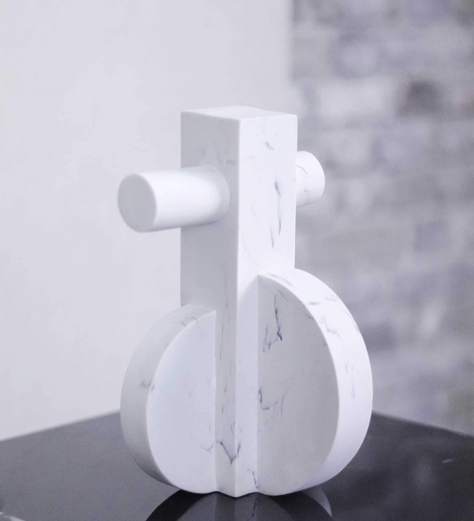 Marble Harmony Modern White Resin Sculpture