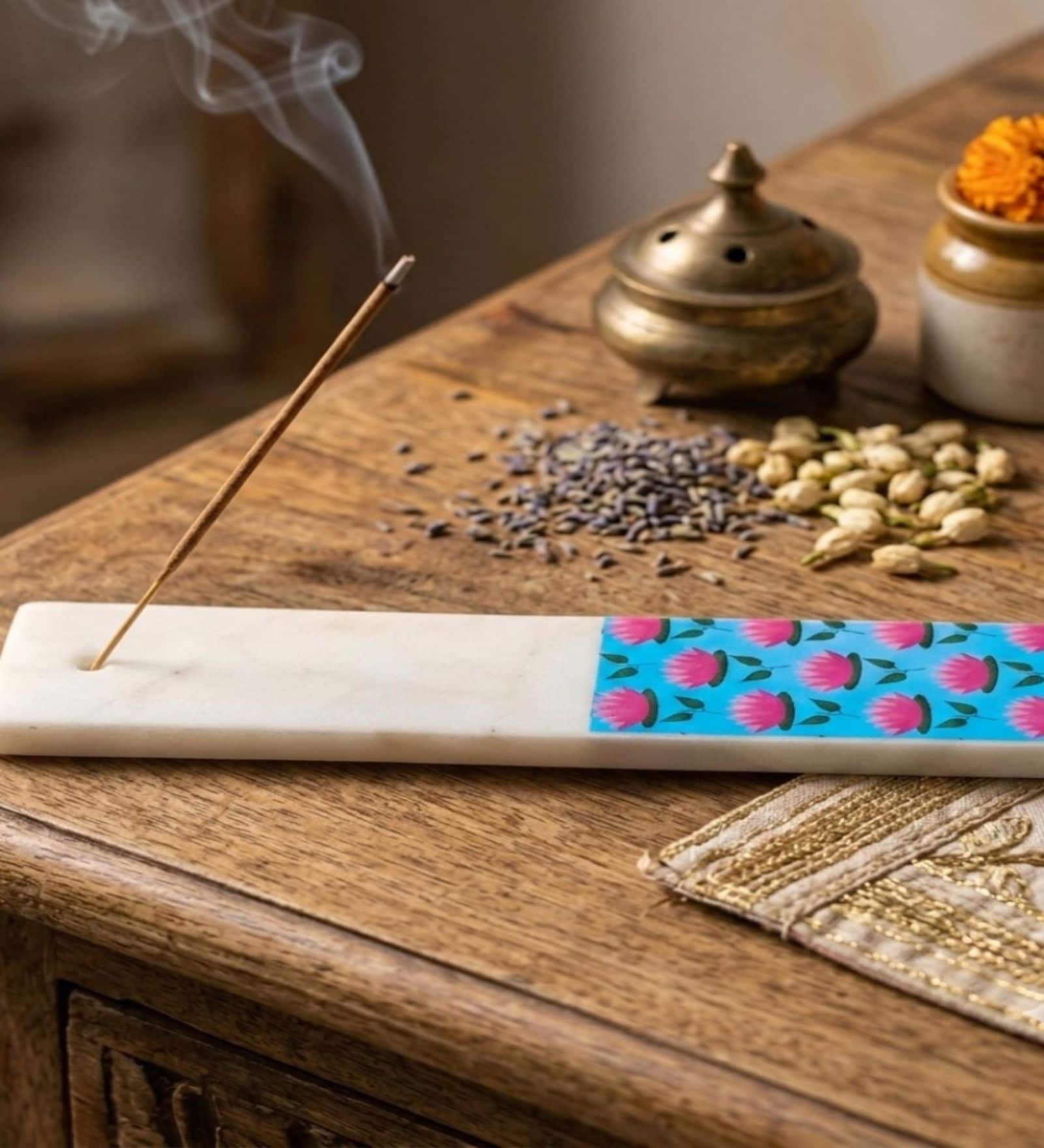 Marble Pichwai Printed Agarbatti Stand