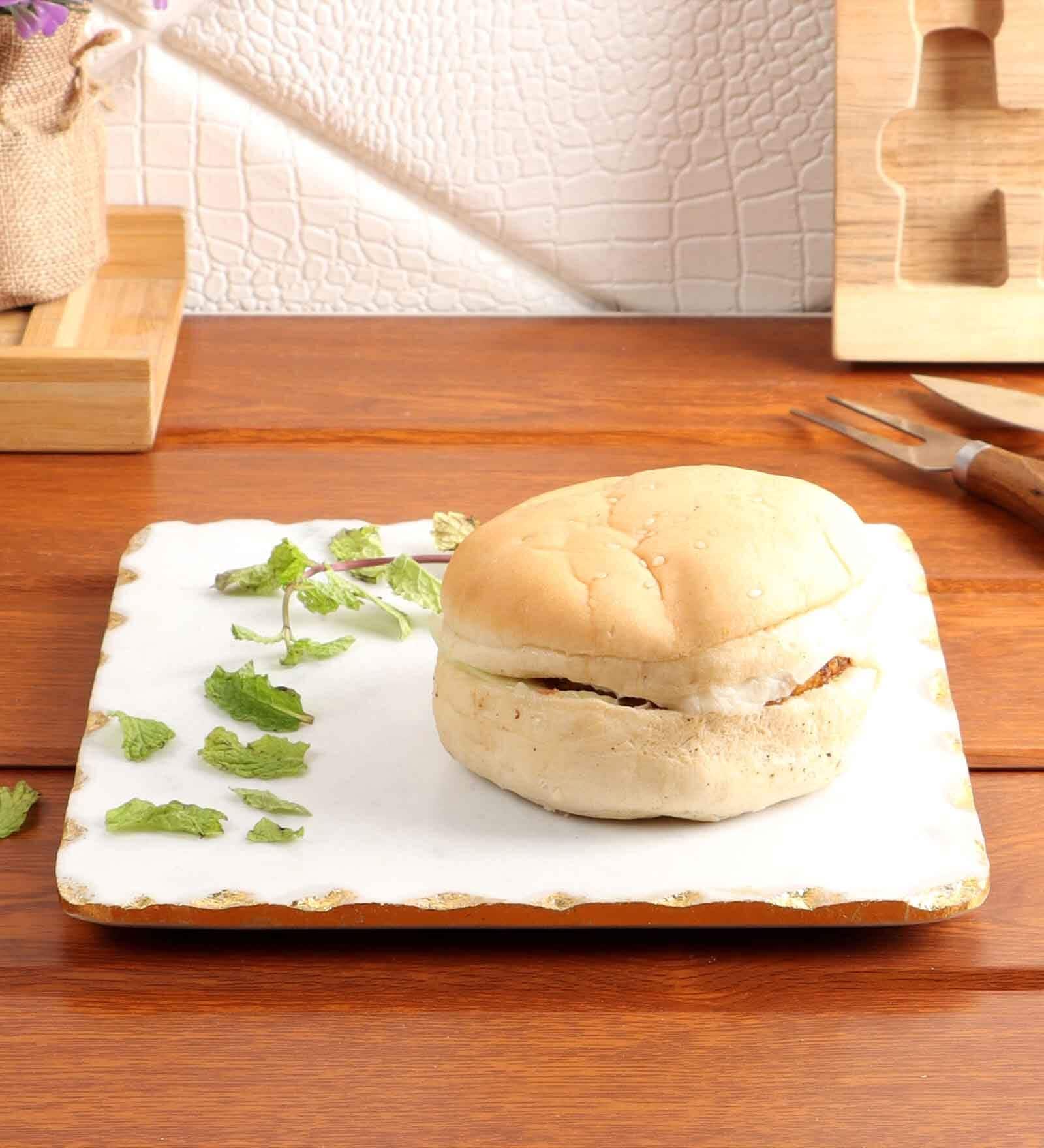 Marble Square Appetizer Platter with Gold Foil (Beige)