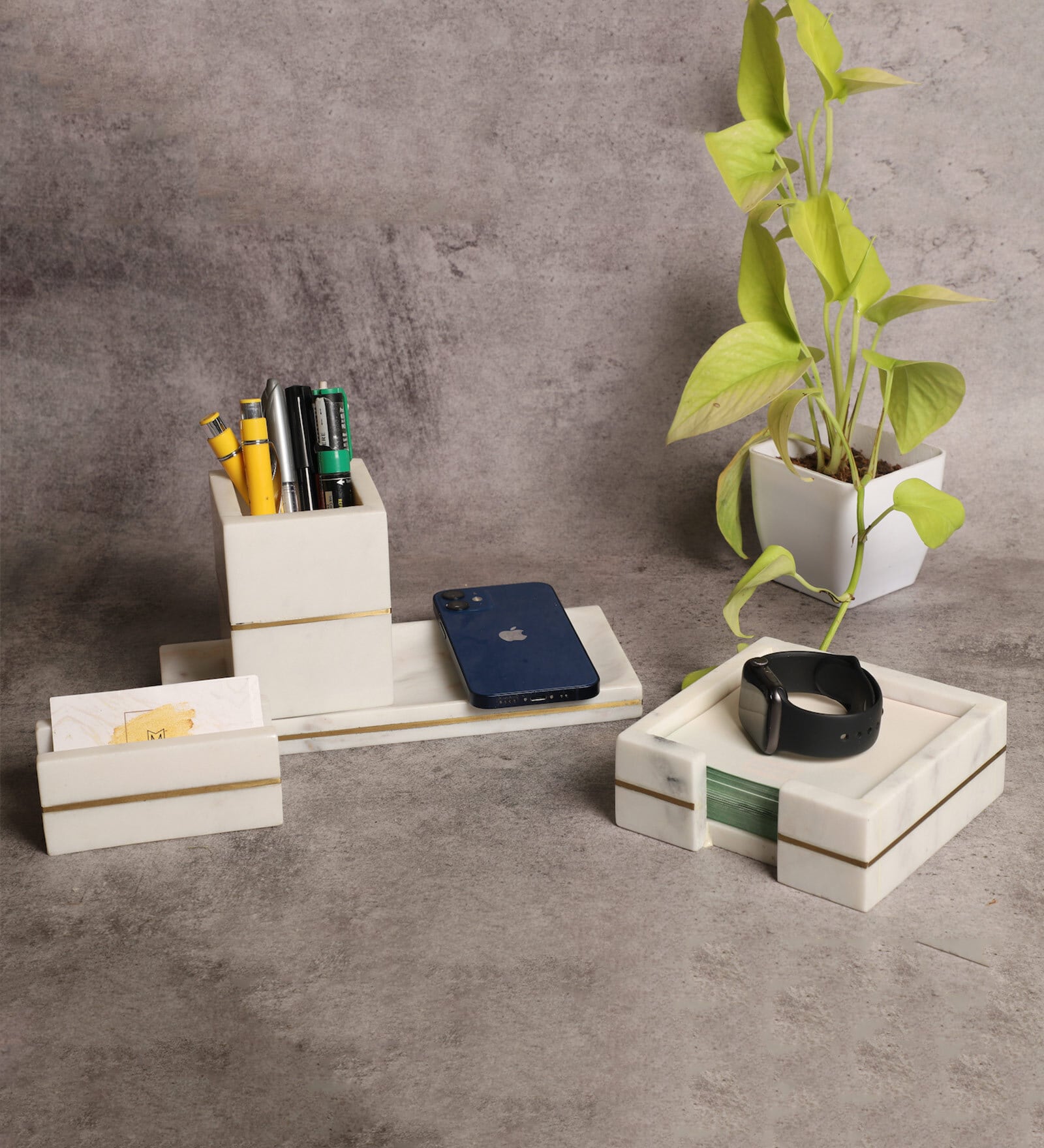 Marble Stationary Set Desk Organizer