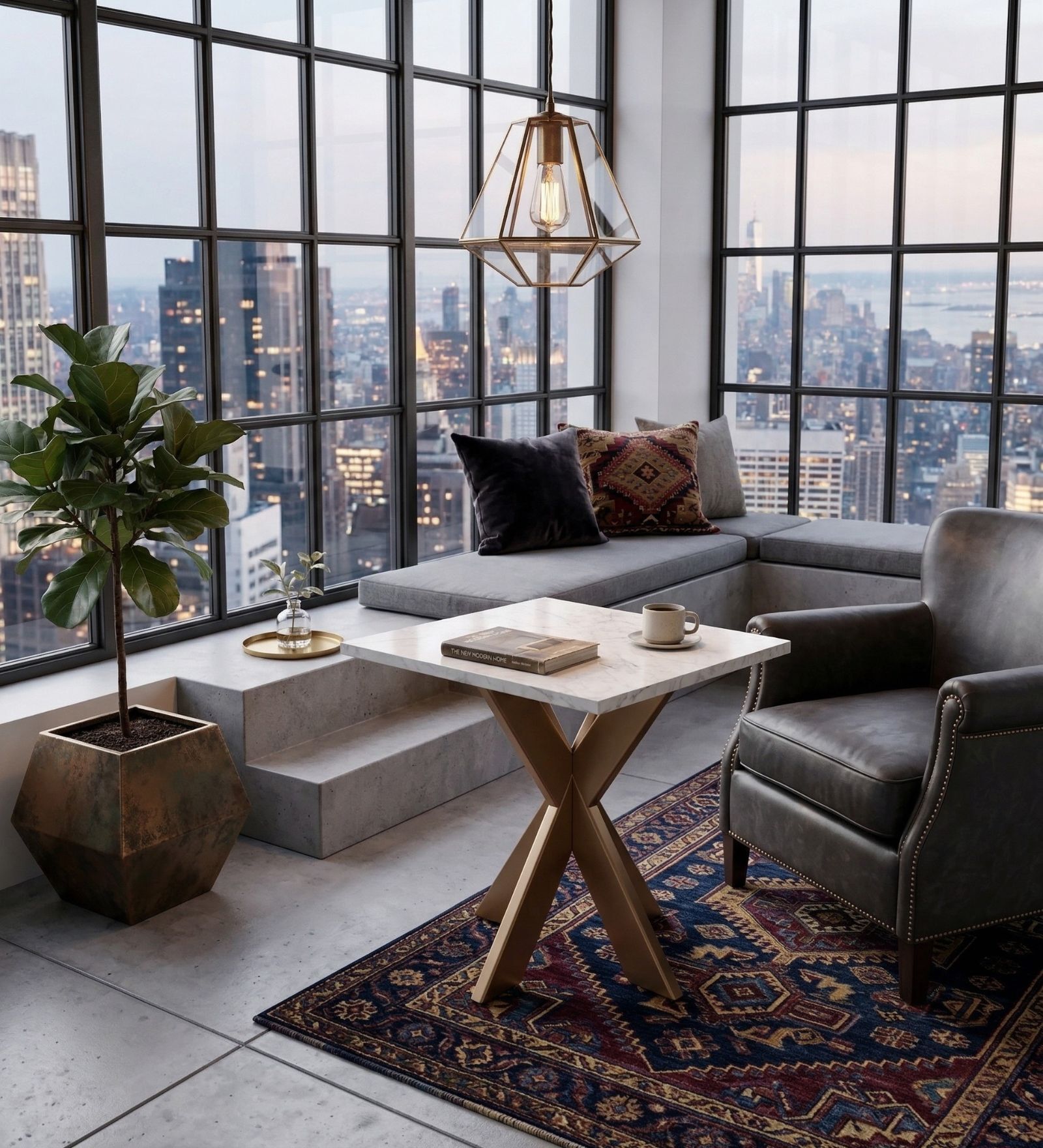 Marble top End table Coffee Table In White Marble Black Pattern And Golden Steel Base Finish