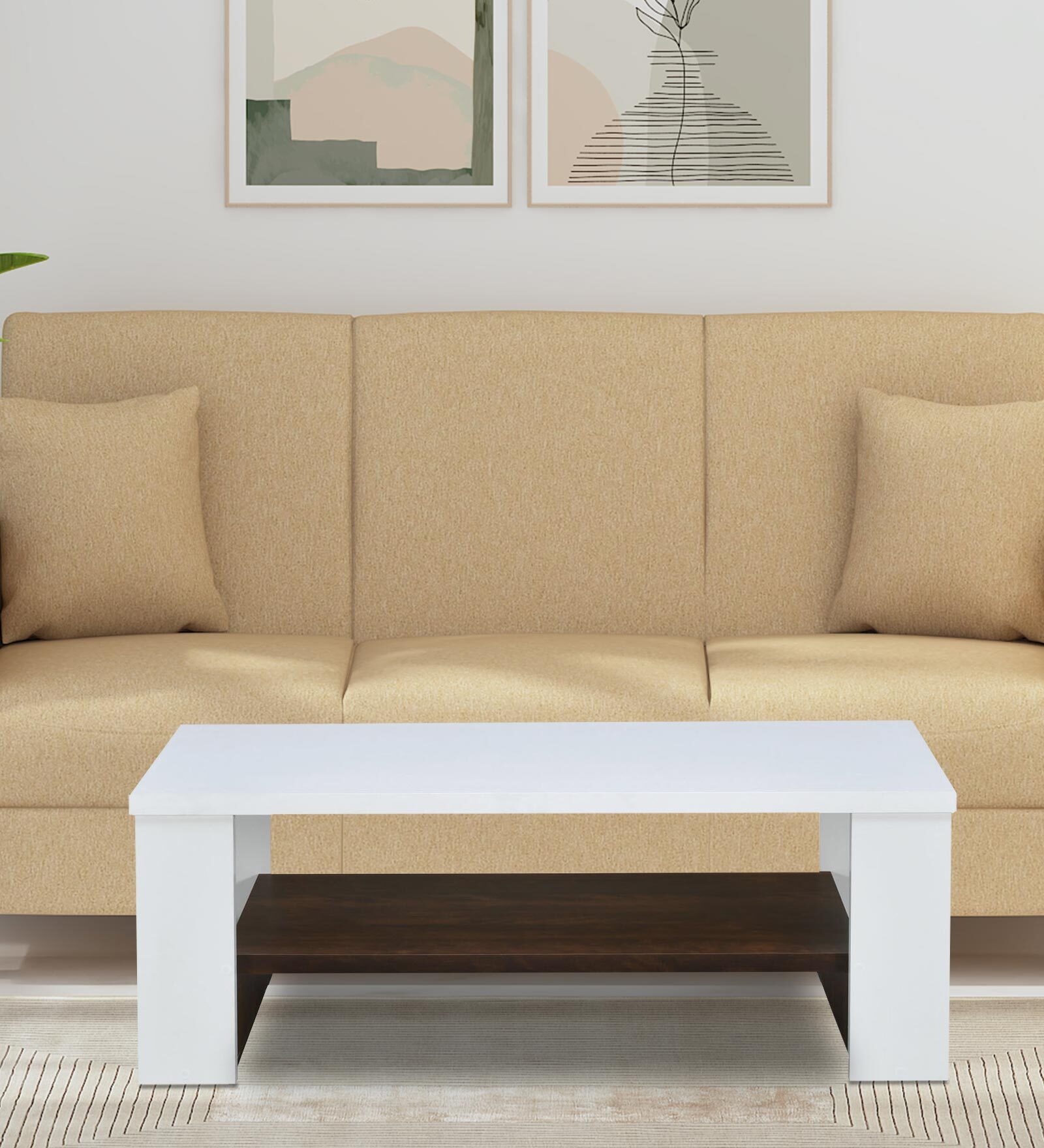 Marcel Coffee Table In White & Wenge Finish