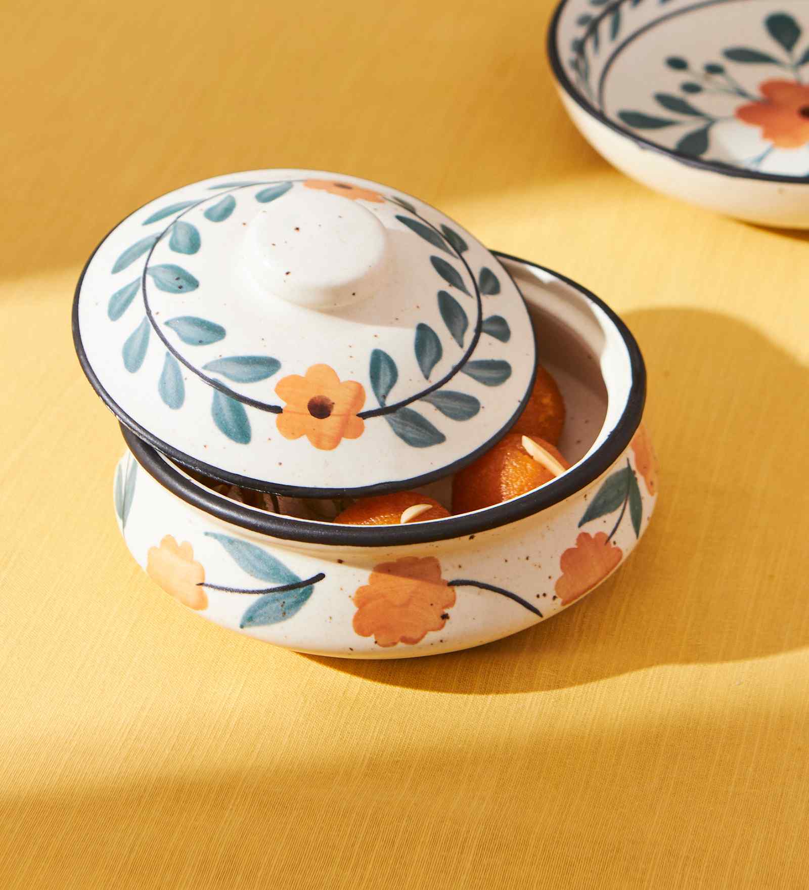Marigold Dessert Bowl | Handpainted Stoneware