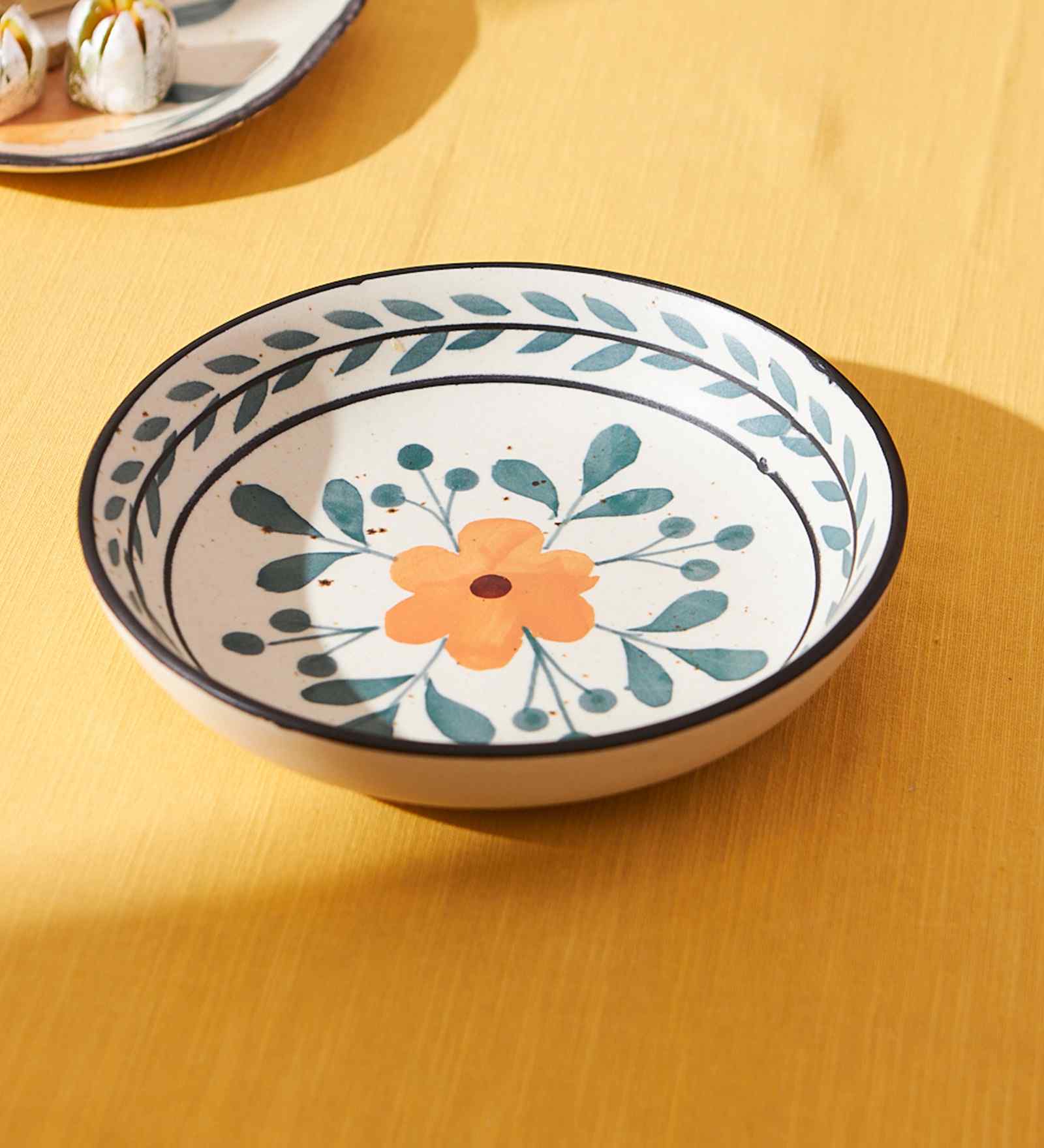 Marigold Pasta Dish | Handpainted Stoneware