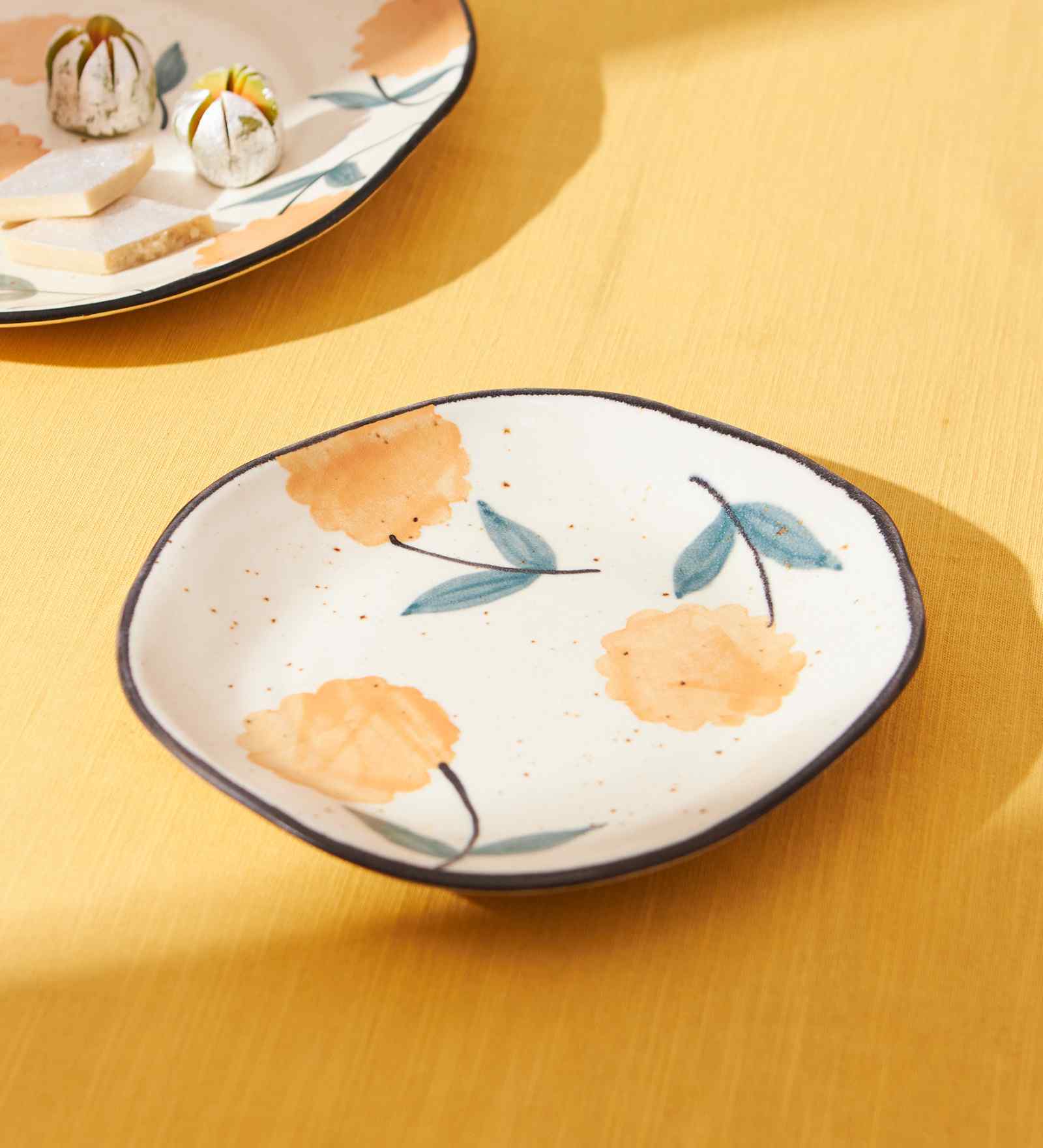 Marigold Quarter Plate | Handpainted Stoneware