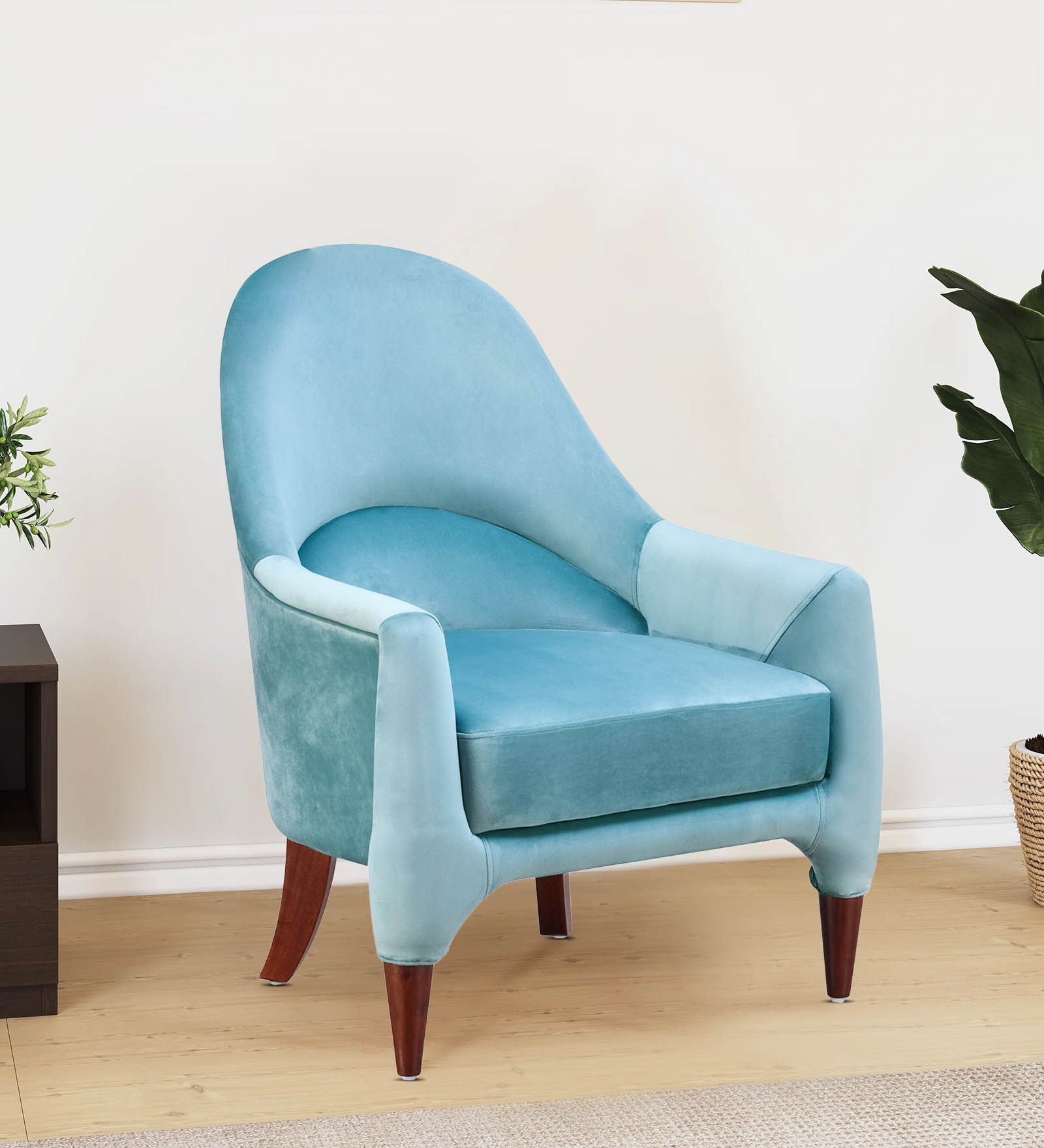Marine Fabric Sofa  Chair in Aqua Blue Color