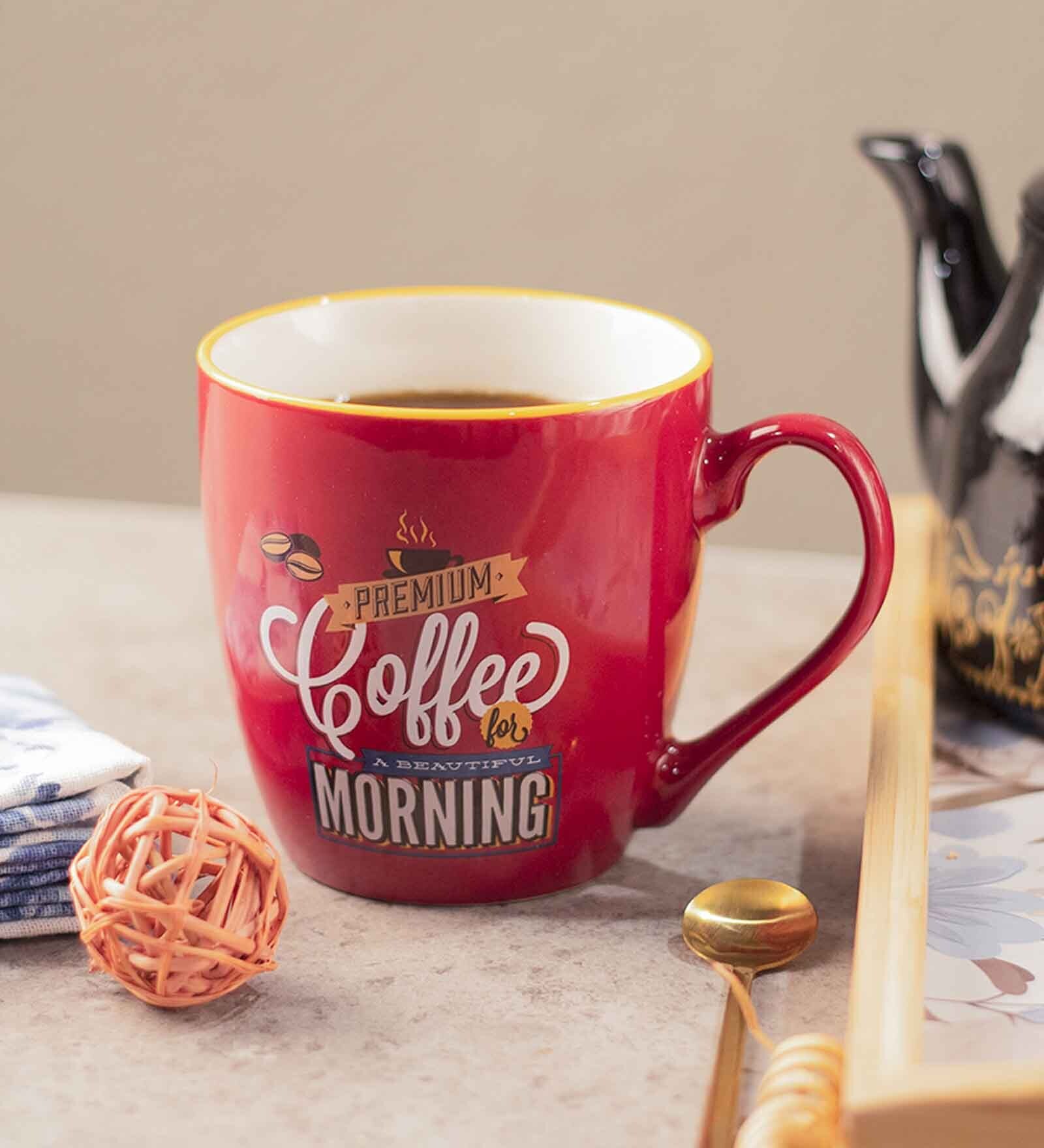 Red 400 Ml Ceramic 1 Pcs Coffee mug