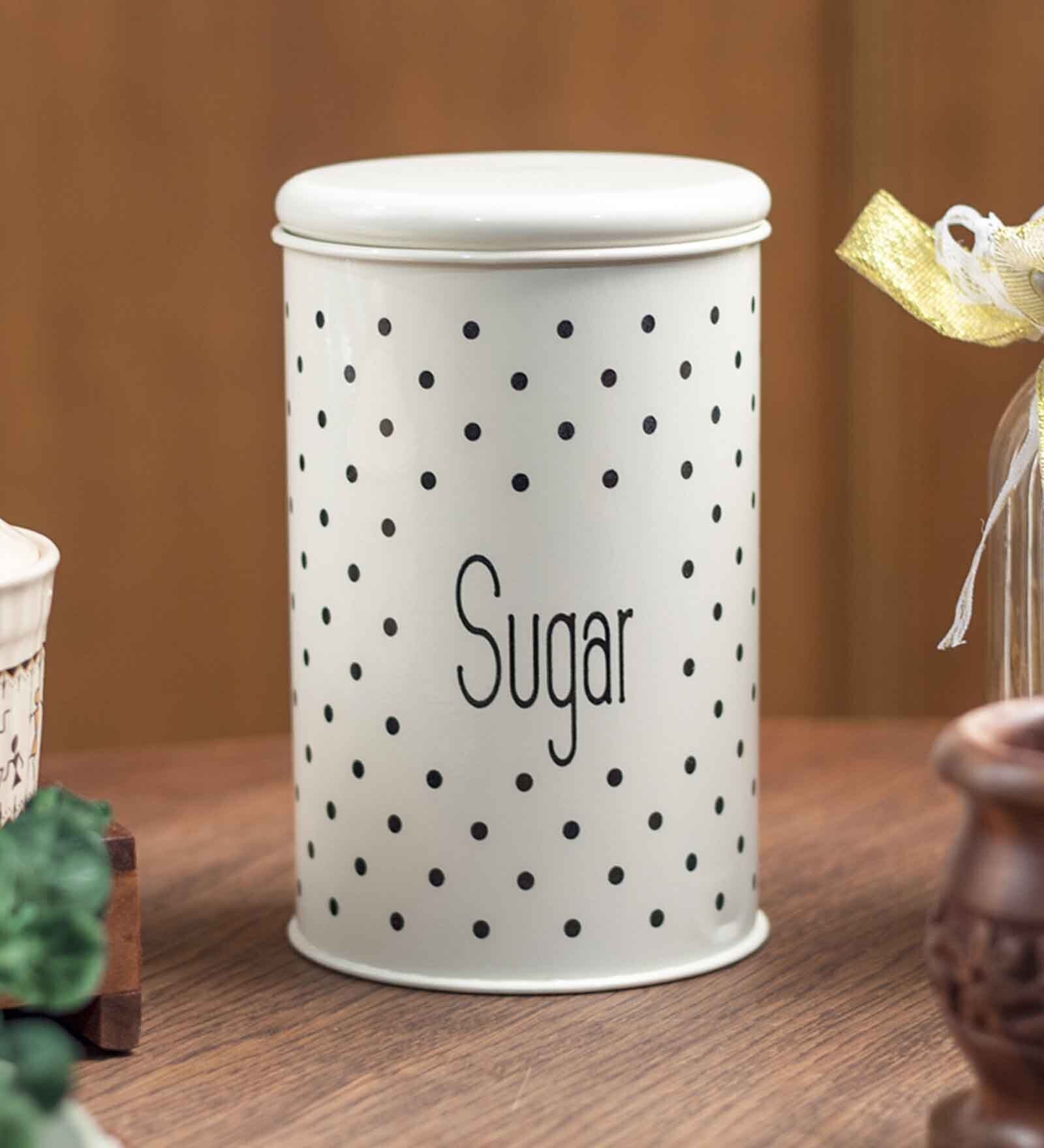 Ivory Galvanised Iron 1000ml Sugar Storage Jar