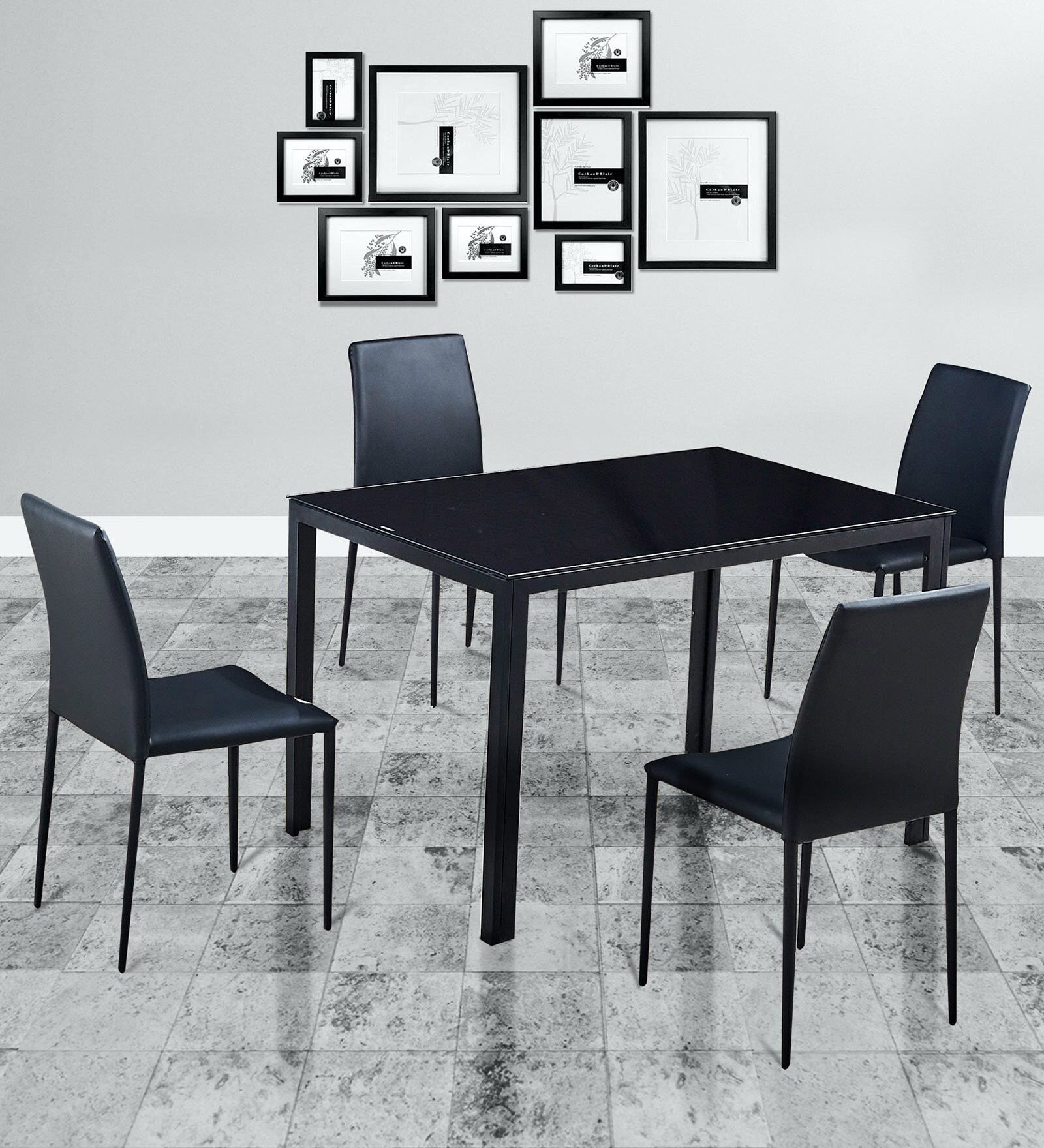 Marko 4 Seater Dining Set in Black Colour