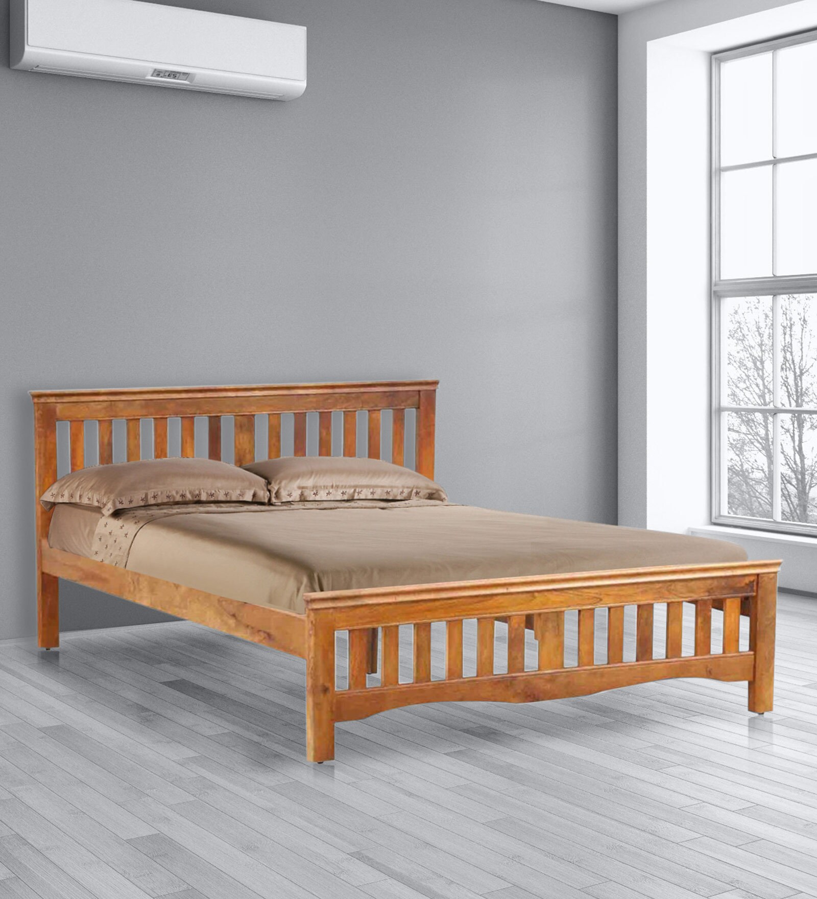 Marko King Size Bed in Honey Finish