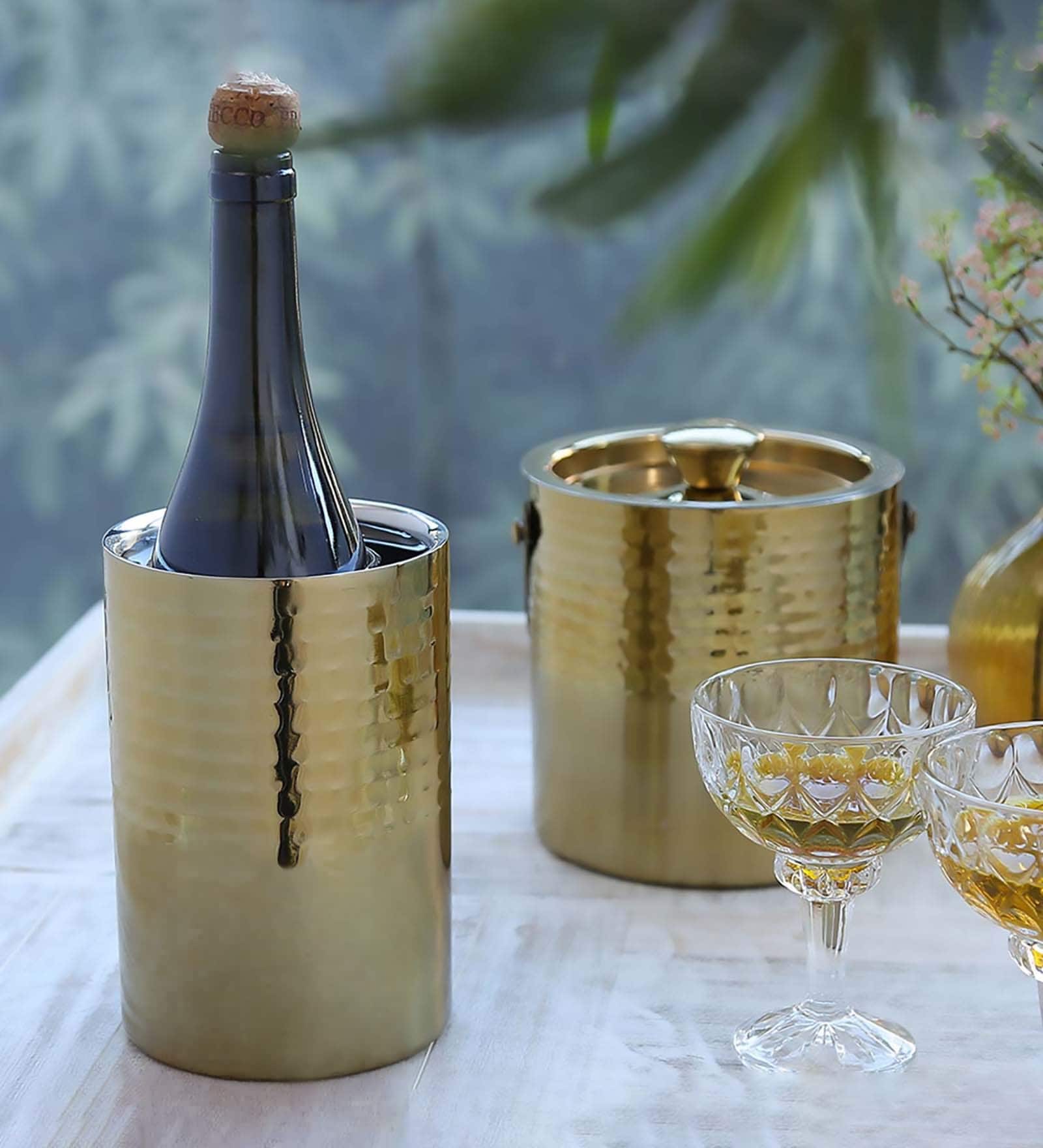 Golden Marlaise Wine Glasses Cooler