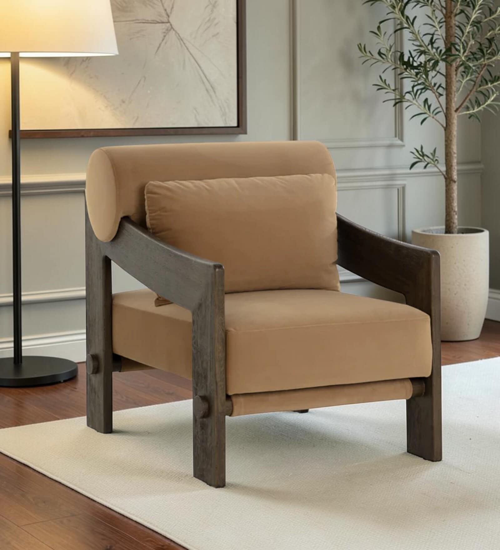 Marlow Lounge Chair In Light Brown Color Marlow Lounge Chair In Light Brown Color
