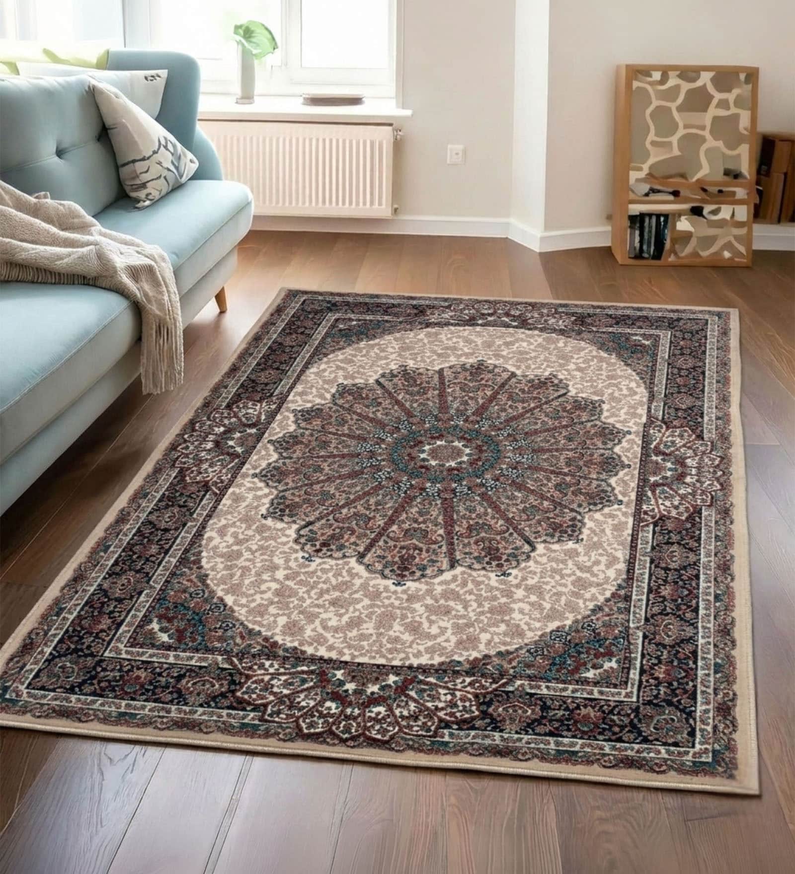 Maroon Silk 6 X 4 Feet Abstract  Rectangle Carpet