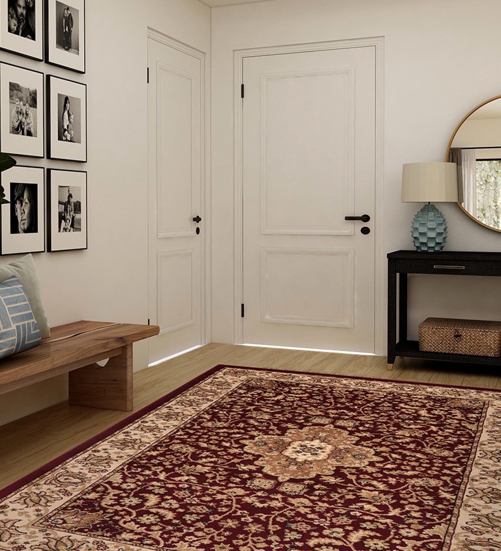 Maroon Traditional 3 ft x5 ft Carpet