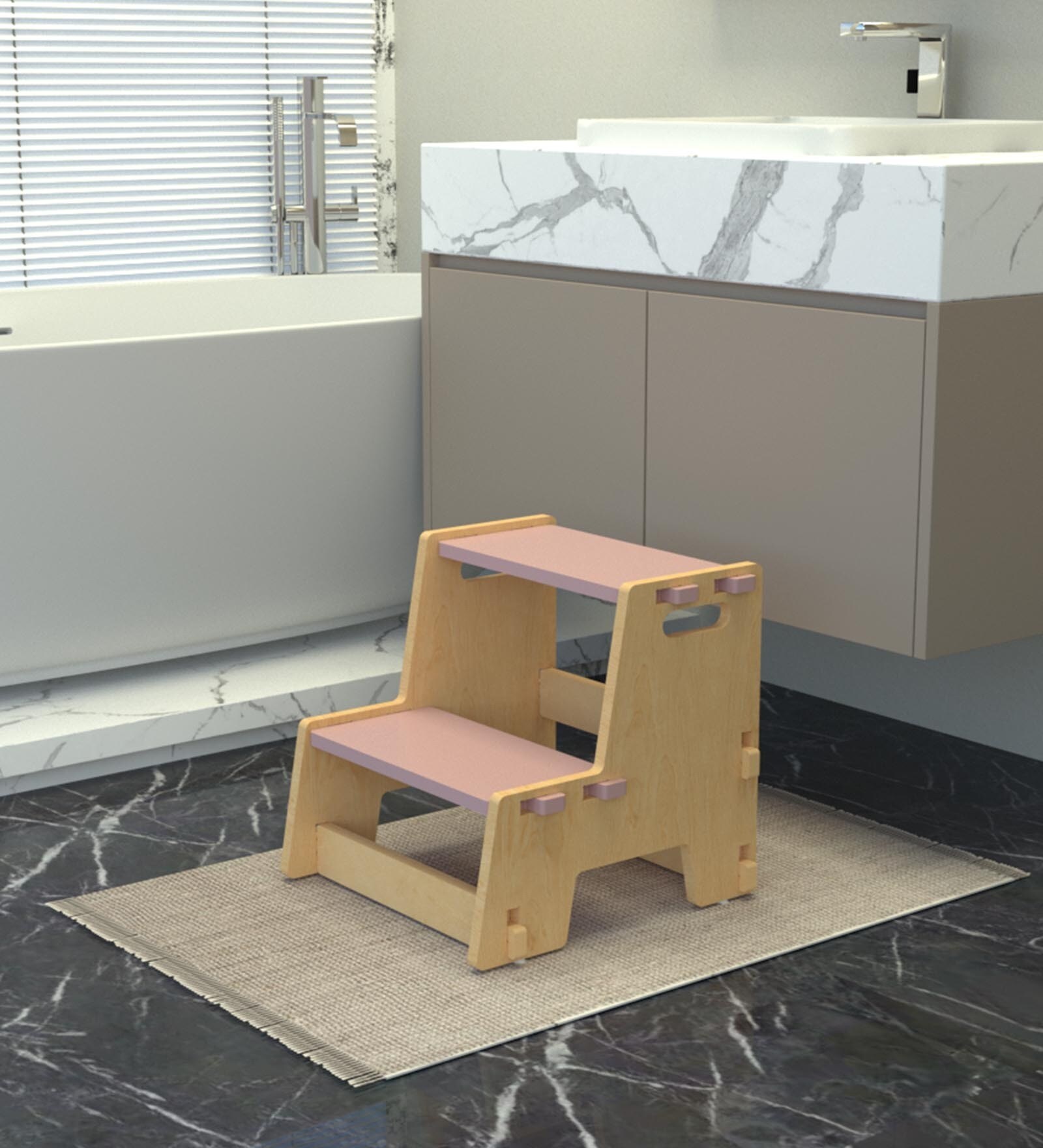 Maroon Apricot Kids Stool in Pink Colour