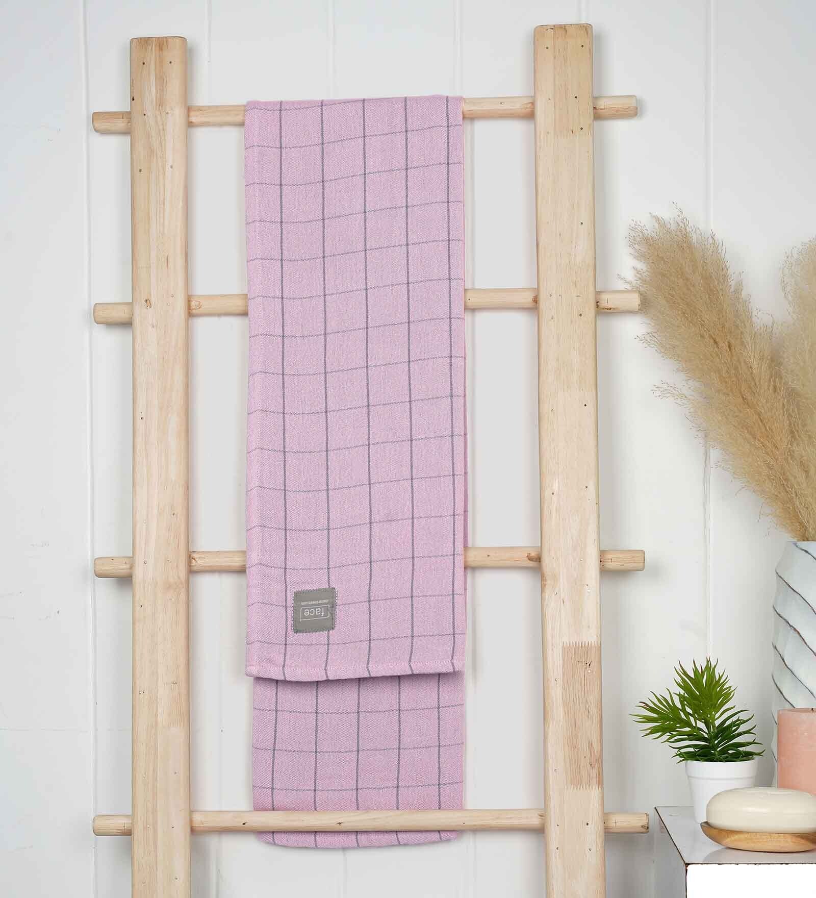 Purple Banana Double Cloth Checkered 300 GSM Bath Towel