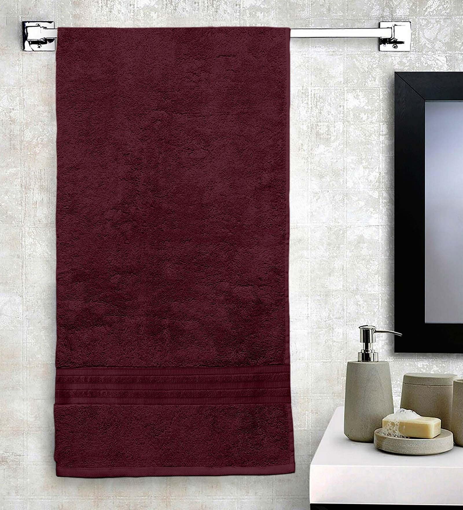 Buy Maroon Cotton Bath Towel 1 piece by Lush Homes at 100 OFF by Lushomes Pepperfry