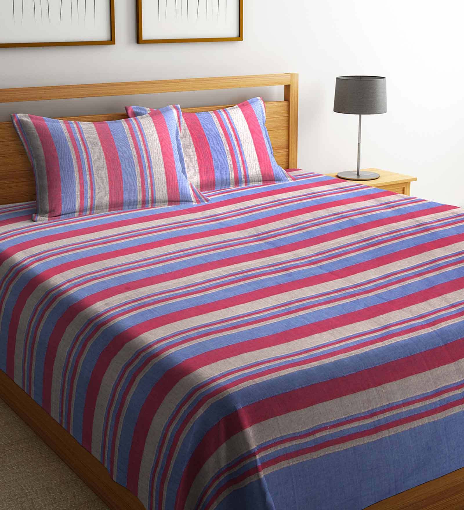 Buy Cotton Double Bed Cover with 2 Pillow Covers by Neudis at 54 OFF
