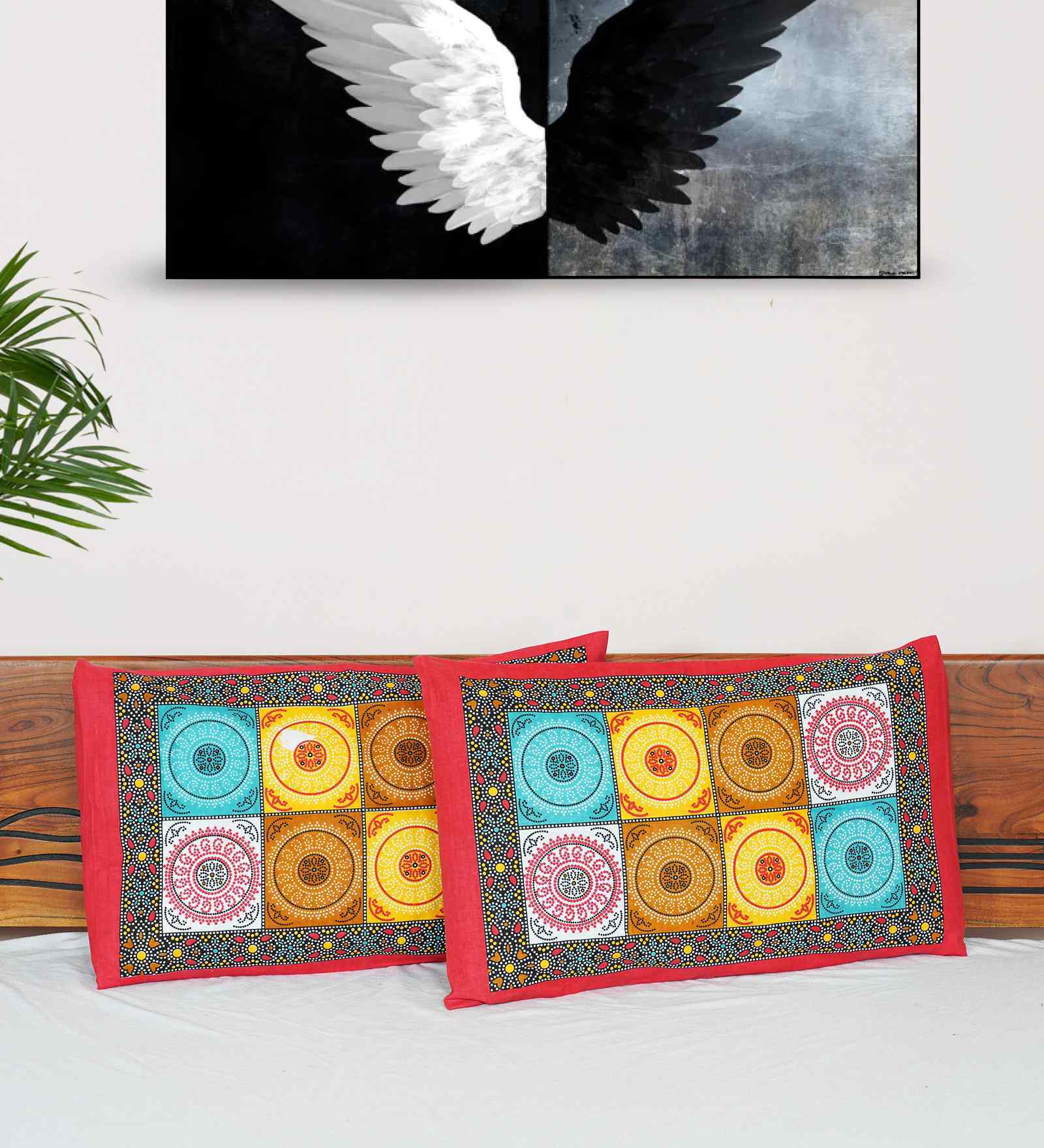 Maroon Cotton Premium Quality 180 TC (17*27 Inches) Pillow Covers Set