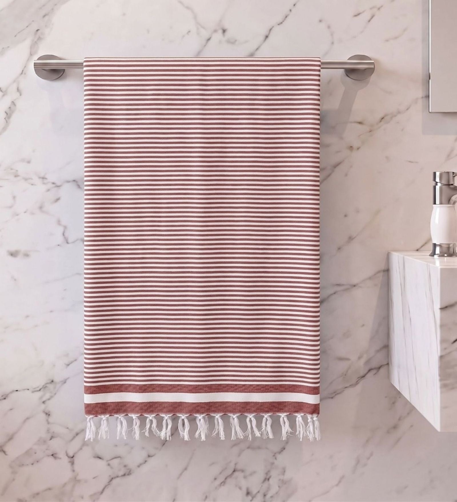 Maroon Cotton Waffle Weave Bath Towel
