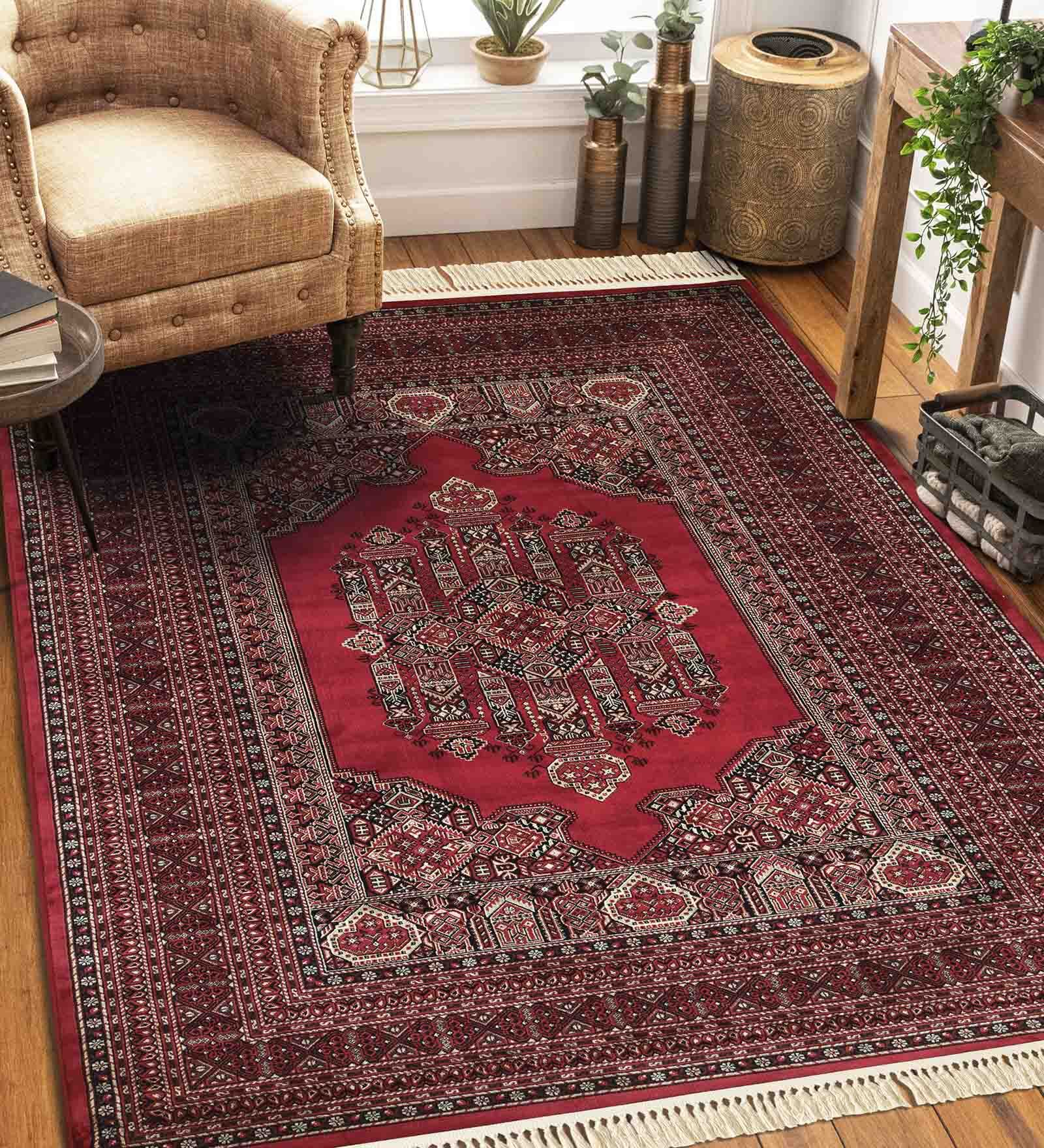 Maroon Cream Persian 3x5 Feet Machine Made Carpet