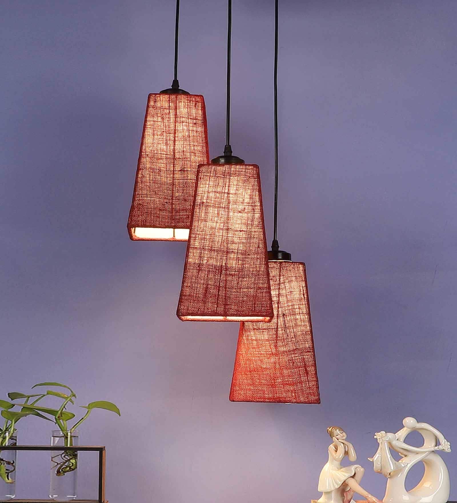 Incyy Maroon Cloth Cluster Hanging Light