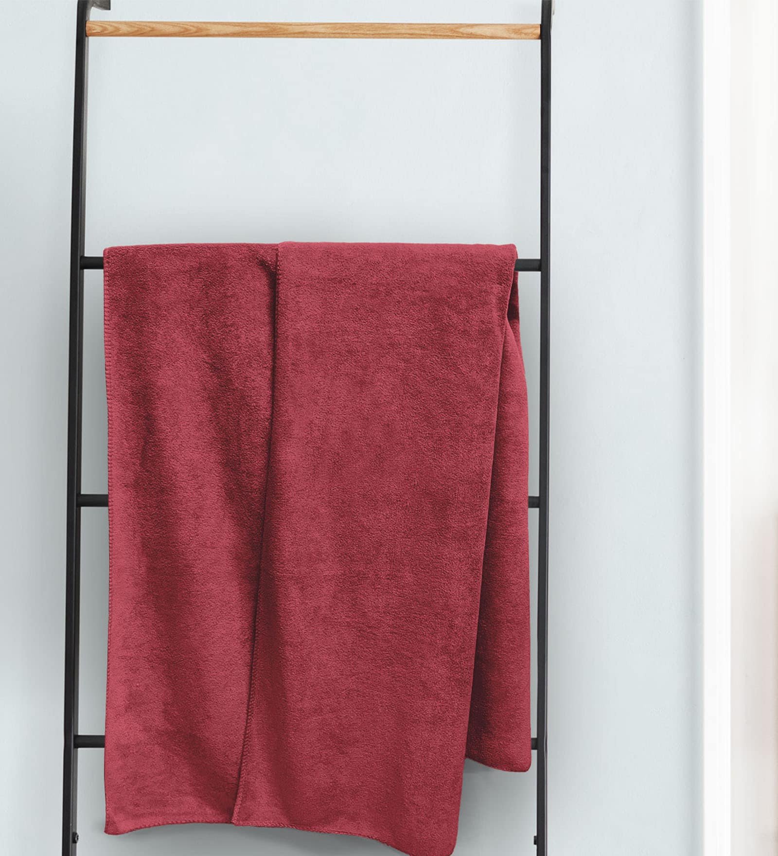 Maroon Microfiber Solid 450 GSM Bath Towel