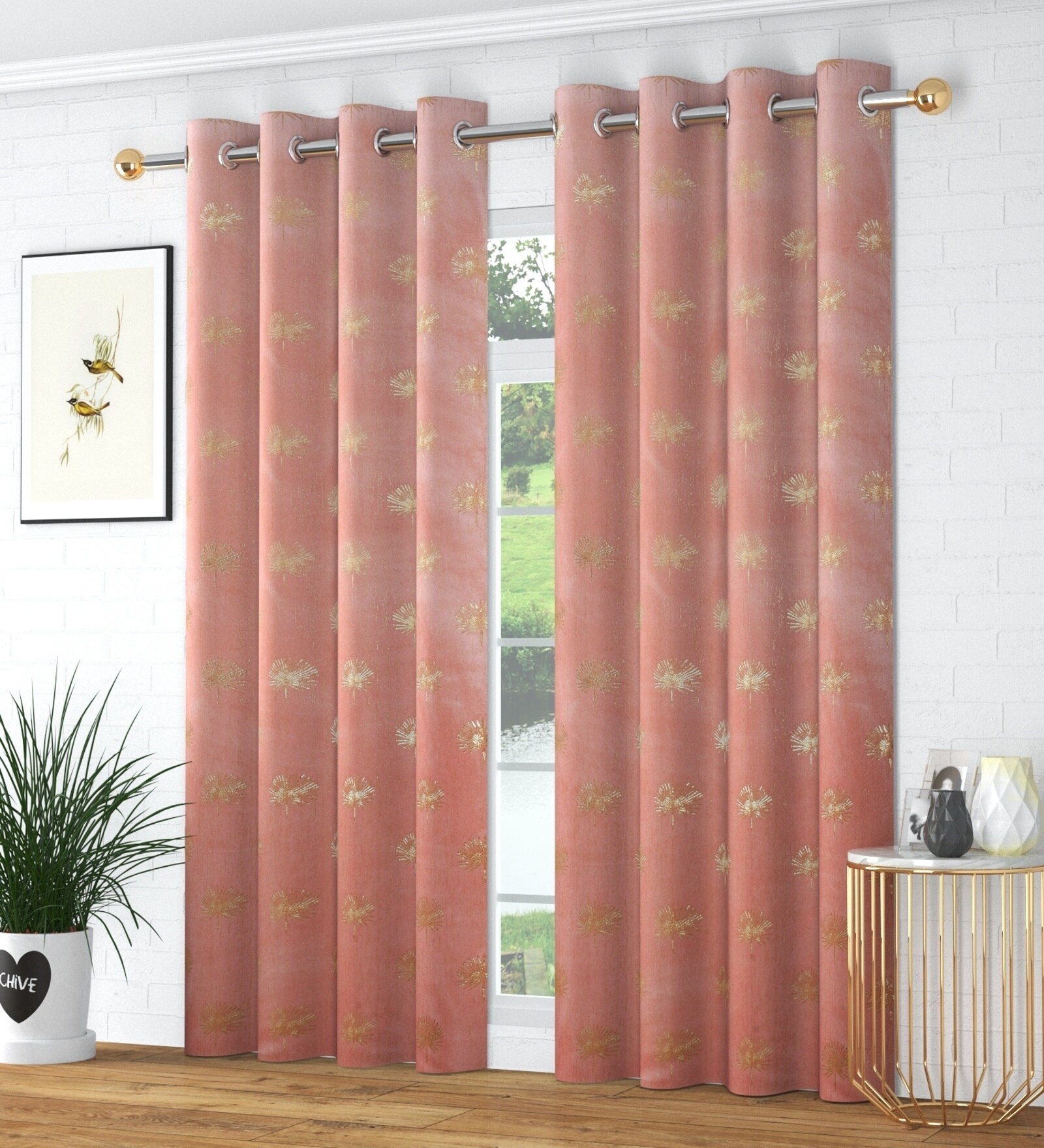 Maroon Velvet Abstract 5 Foot Ring Top Window Curtain