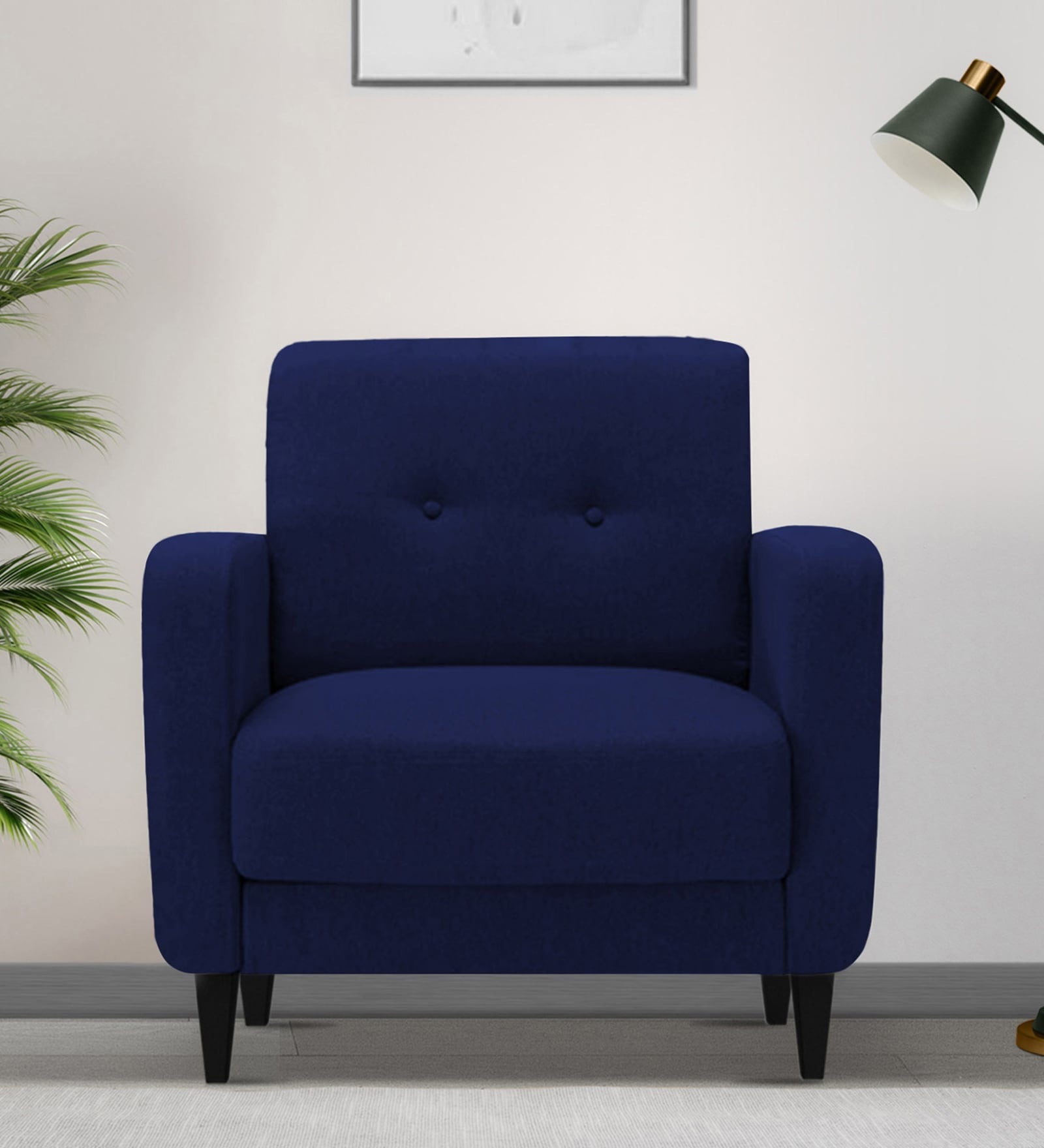 Marq Fabric 1 Seater Sofa In Royal Blue Color