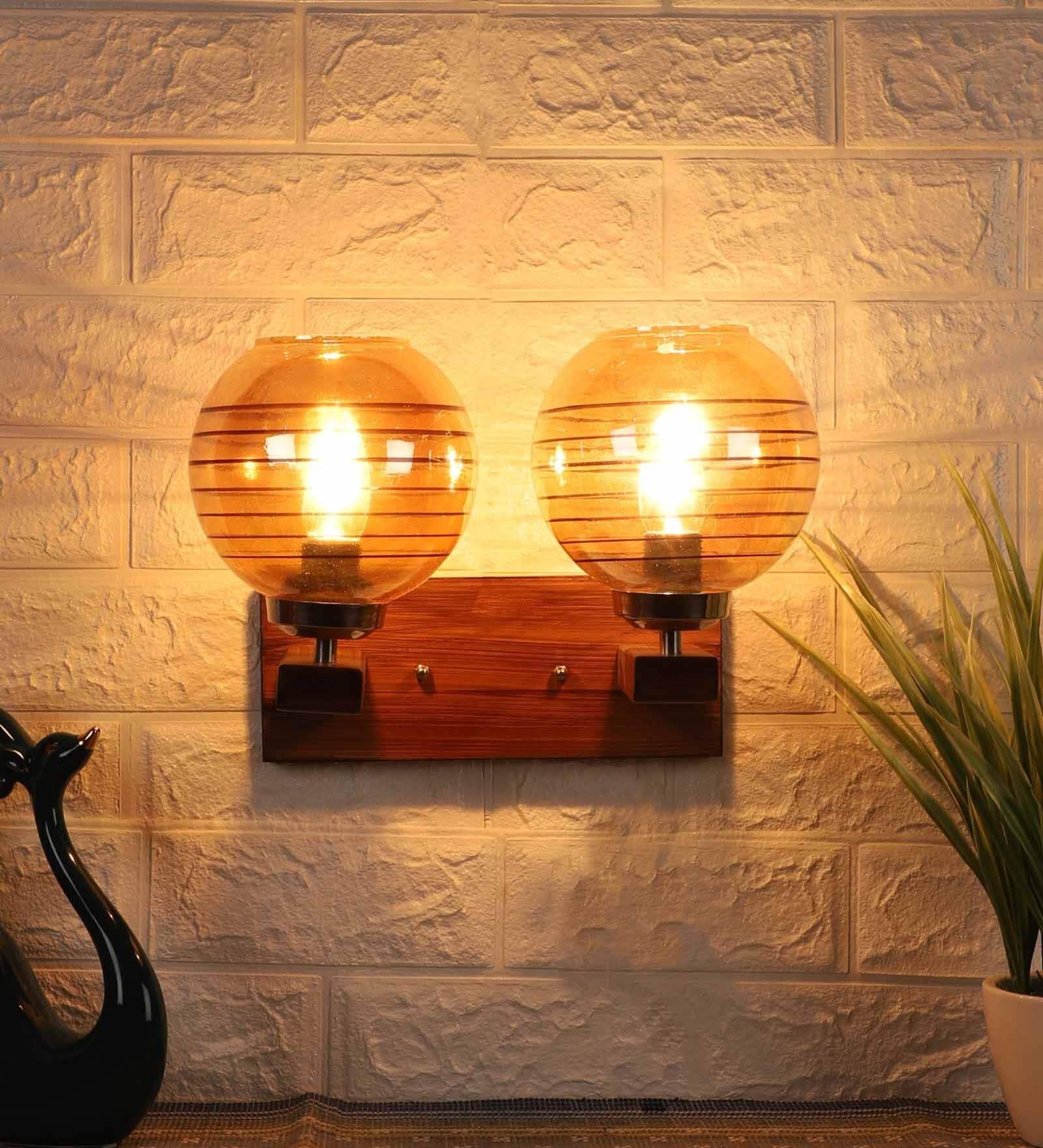 Marr n Brwon Wood Wall Light
