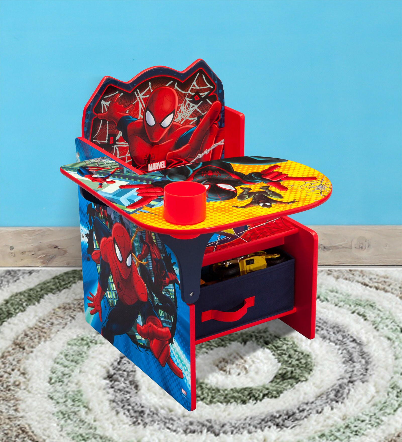 Buy Marvel SpiderMan Chair Desk with Storage Bin in Multi Colour at 14