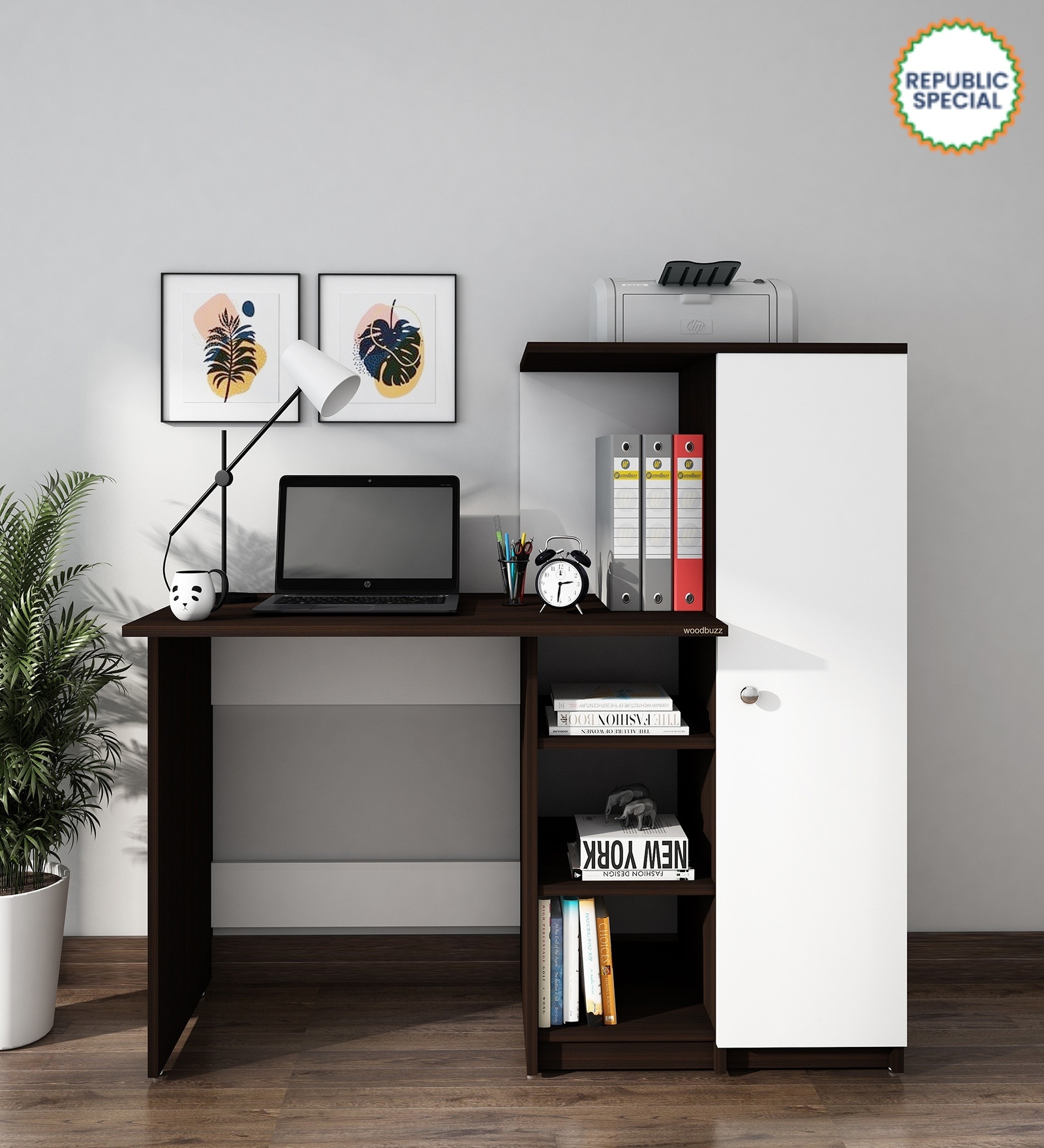 Marvel Writing Table In Frosty Wenge & Frosty White Finish Marvel Writing Table In Frosty Wenge & Frosty White Finish